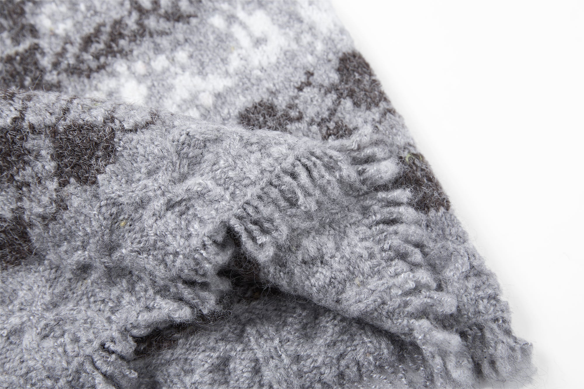 SAME FLOW Raw Edge Jacquard Wool-Blend Beanie