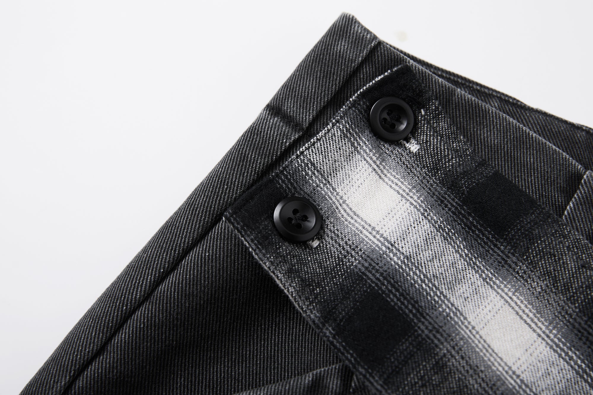 SAME FLOW Plaid Belt Pleated Wide-Leg Pants