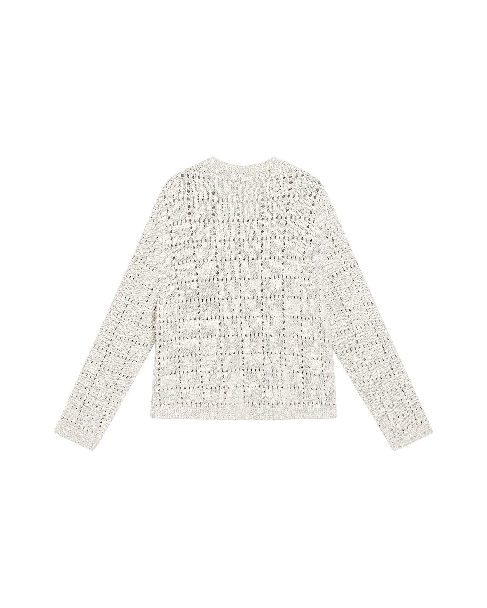 SAME FLOW Hollow Woven Bubble Knit Cardigan