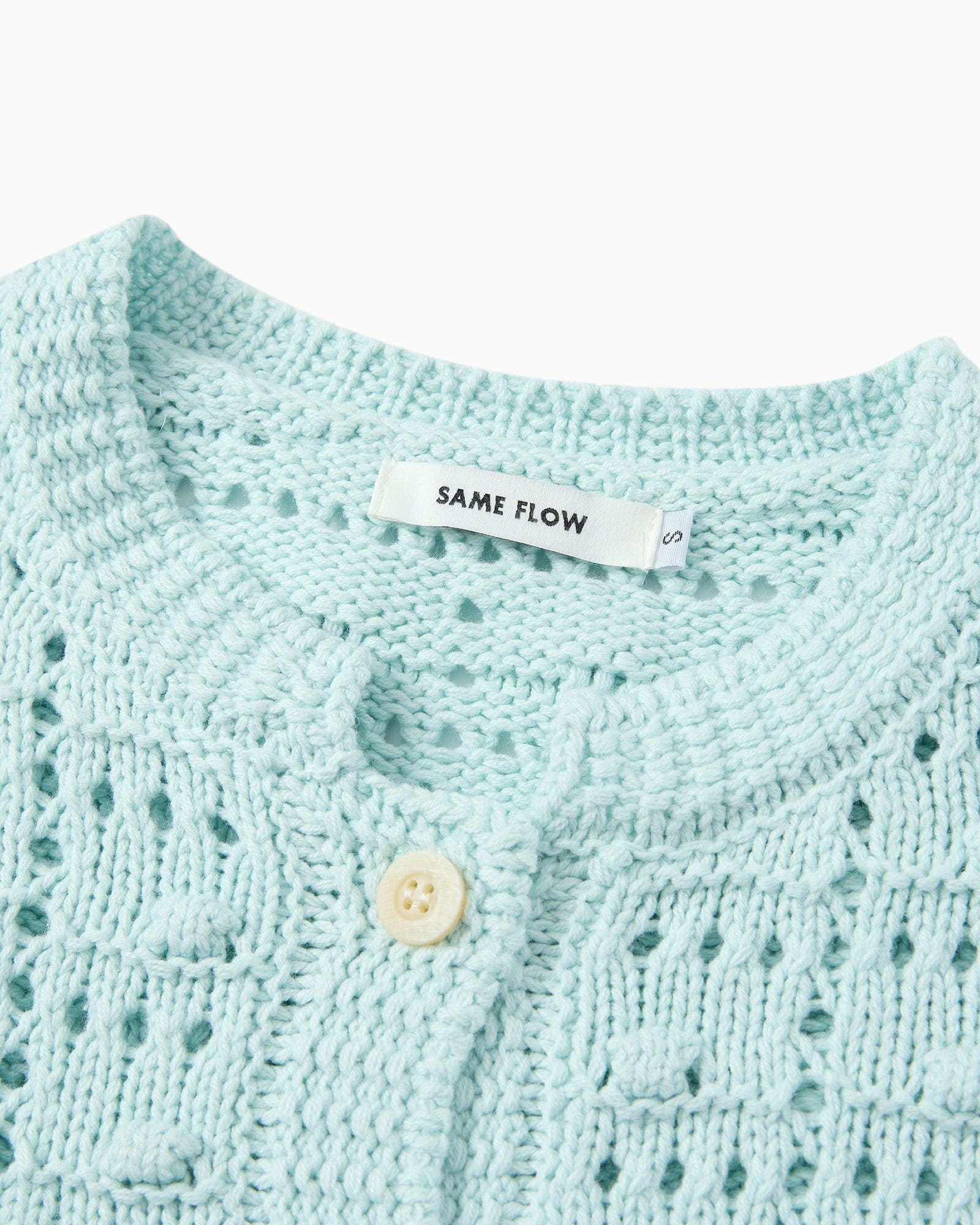 SAME FLOW Hollow Woven Bubble Knit Cardigan