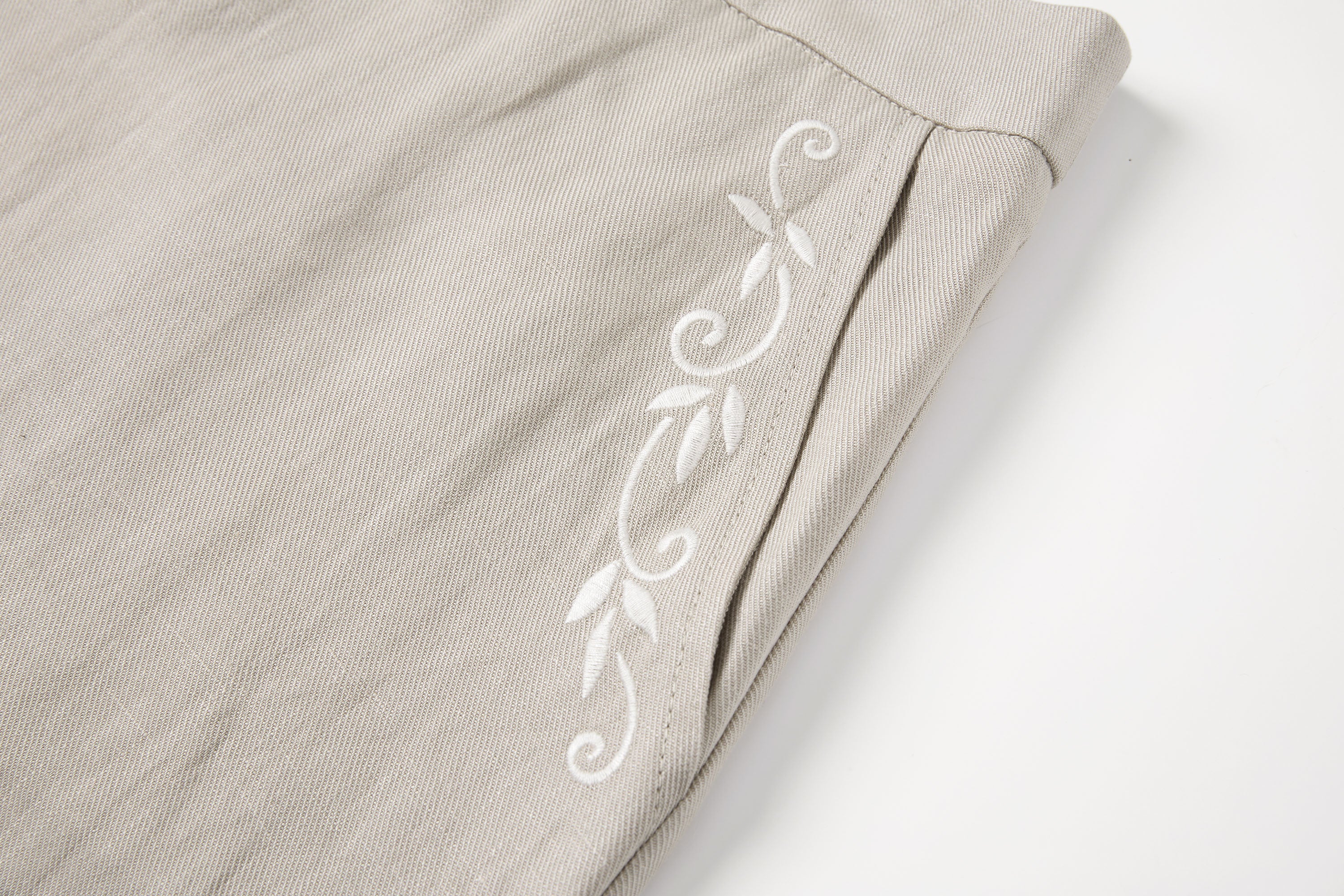 SAME FLOW Embroidered Linen-Blend Mini Skirt