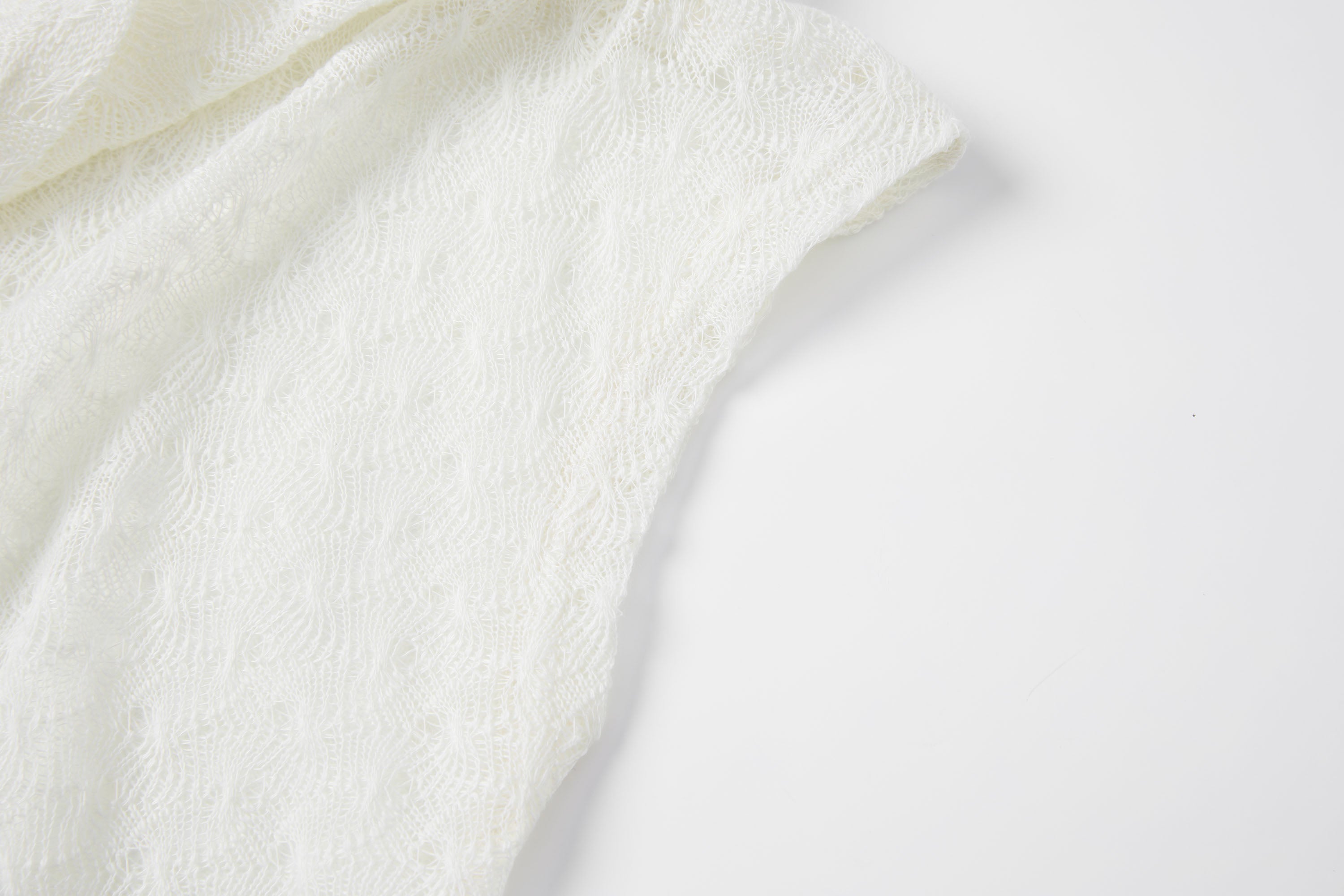 SAME FLOW Sheer Foldover Knit Top
