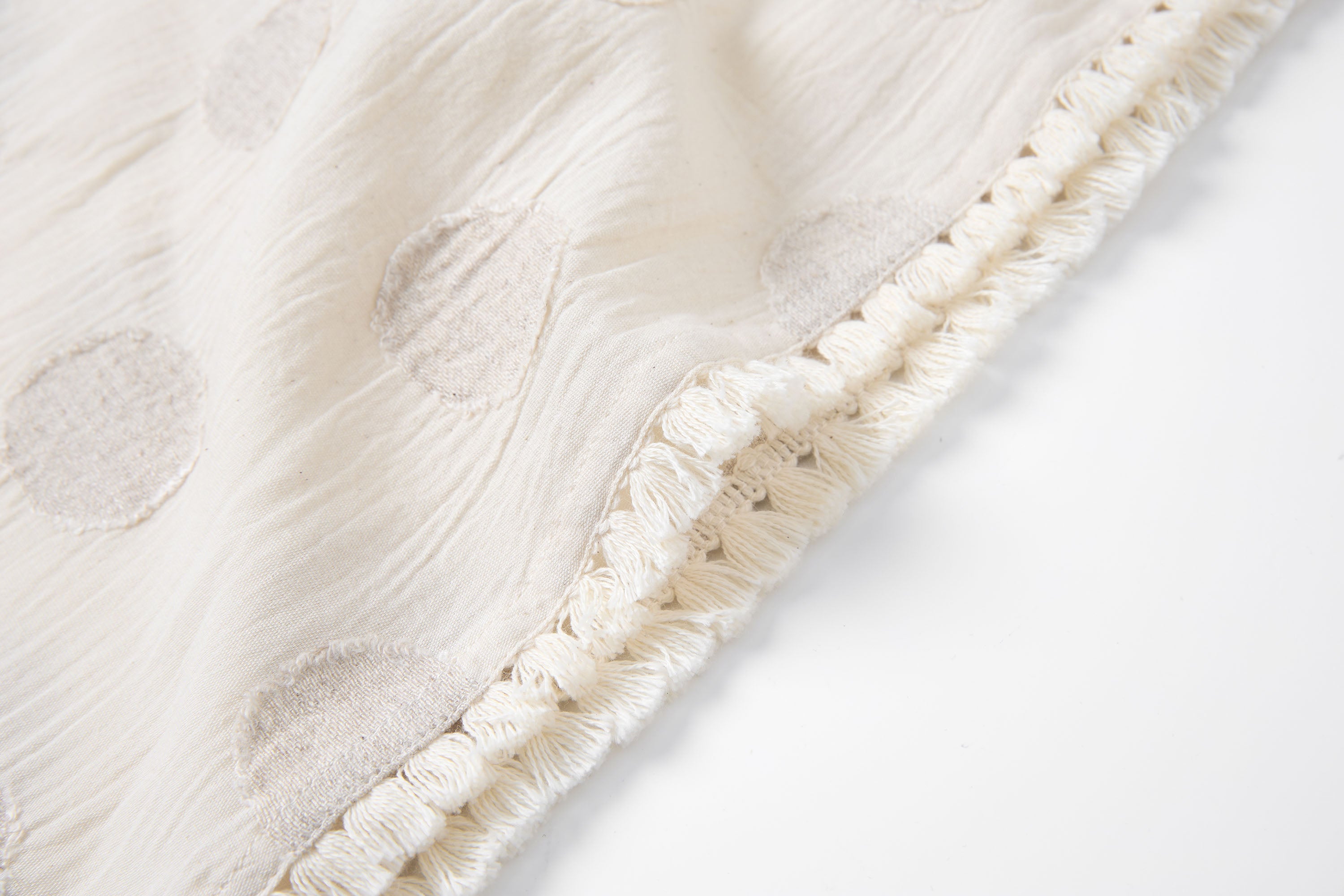 SAME FLOW Asymmetrical Dot Fringe-Trim Tie Skirt