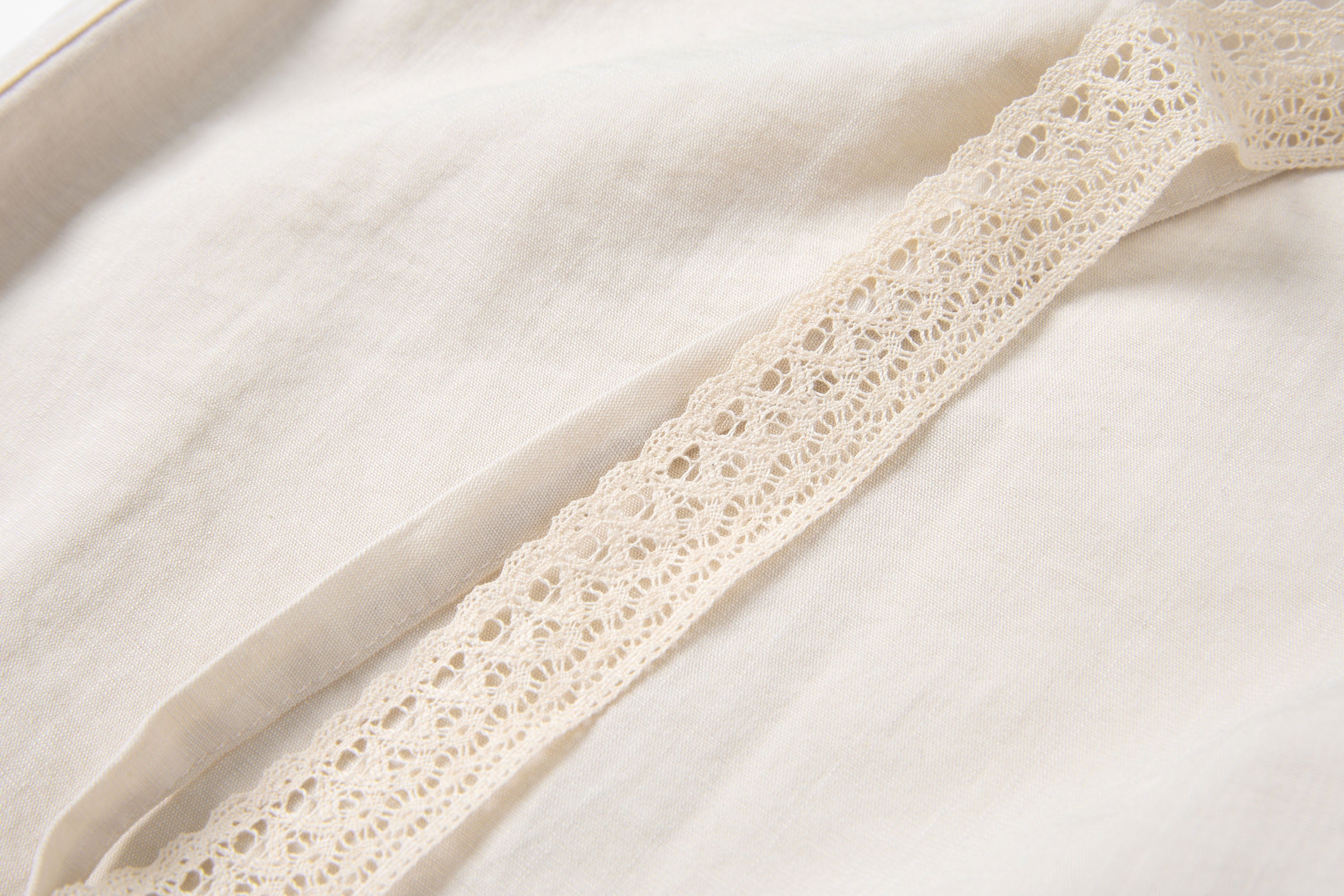 SAME FLOW Lace-Trim Wide-Leg Pants