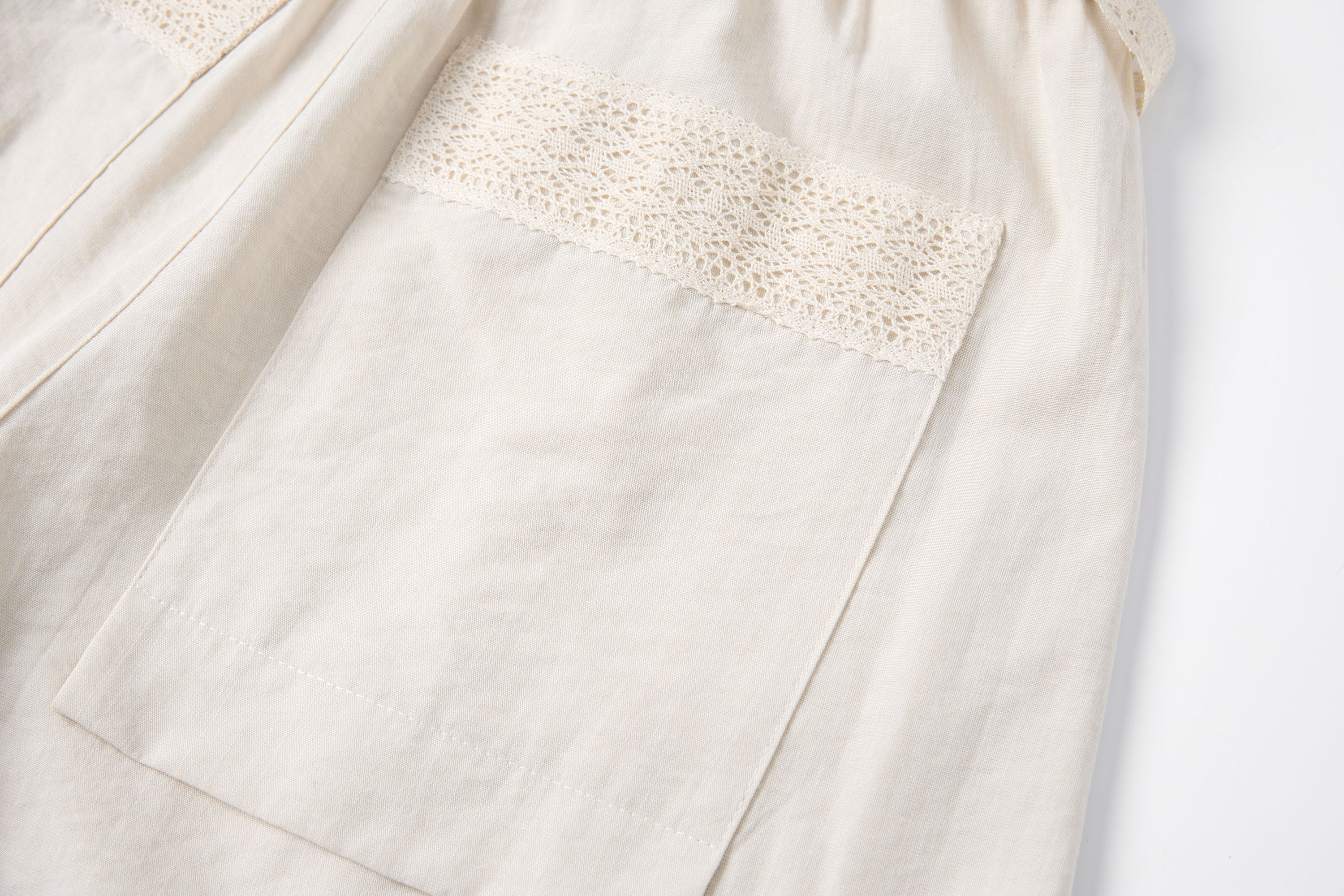 SAME FLOW Lace-Trim Wide-Leg Pants