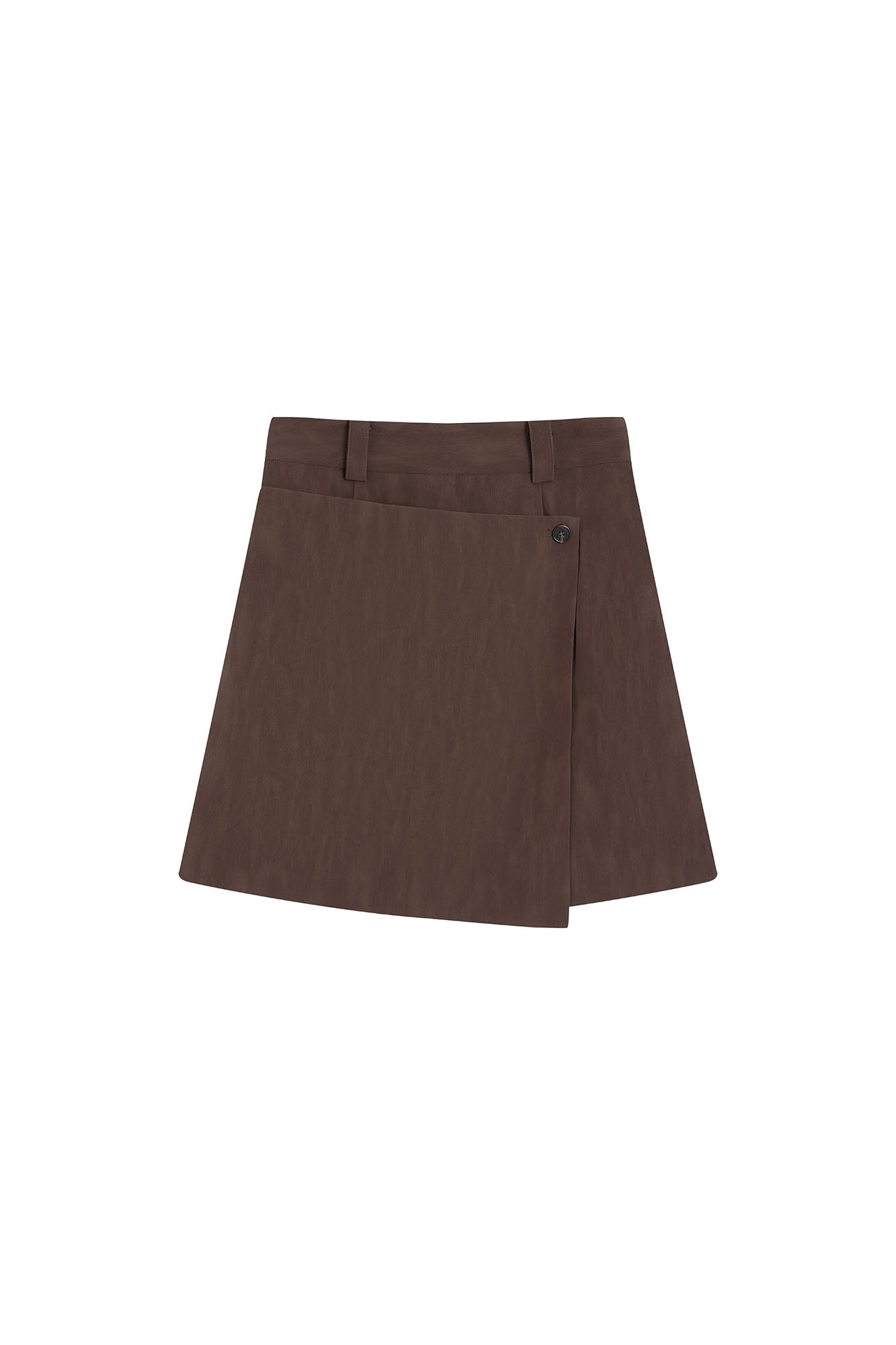 SAME FLOW Faux Suede Wrap-Panel Mini Skirt