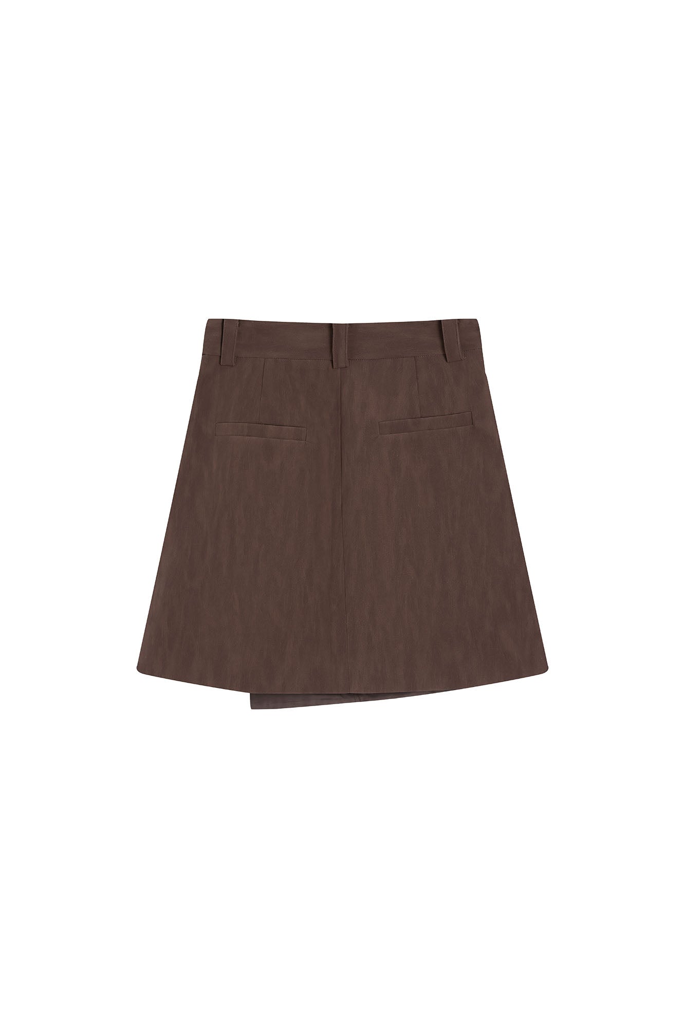 SAME FLOW Faux Suede Wrap-Panel Mini Skirt