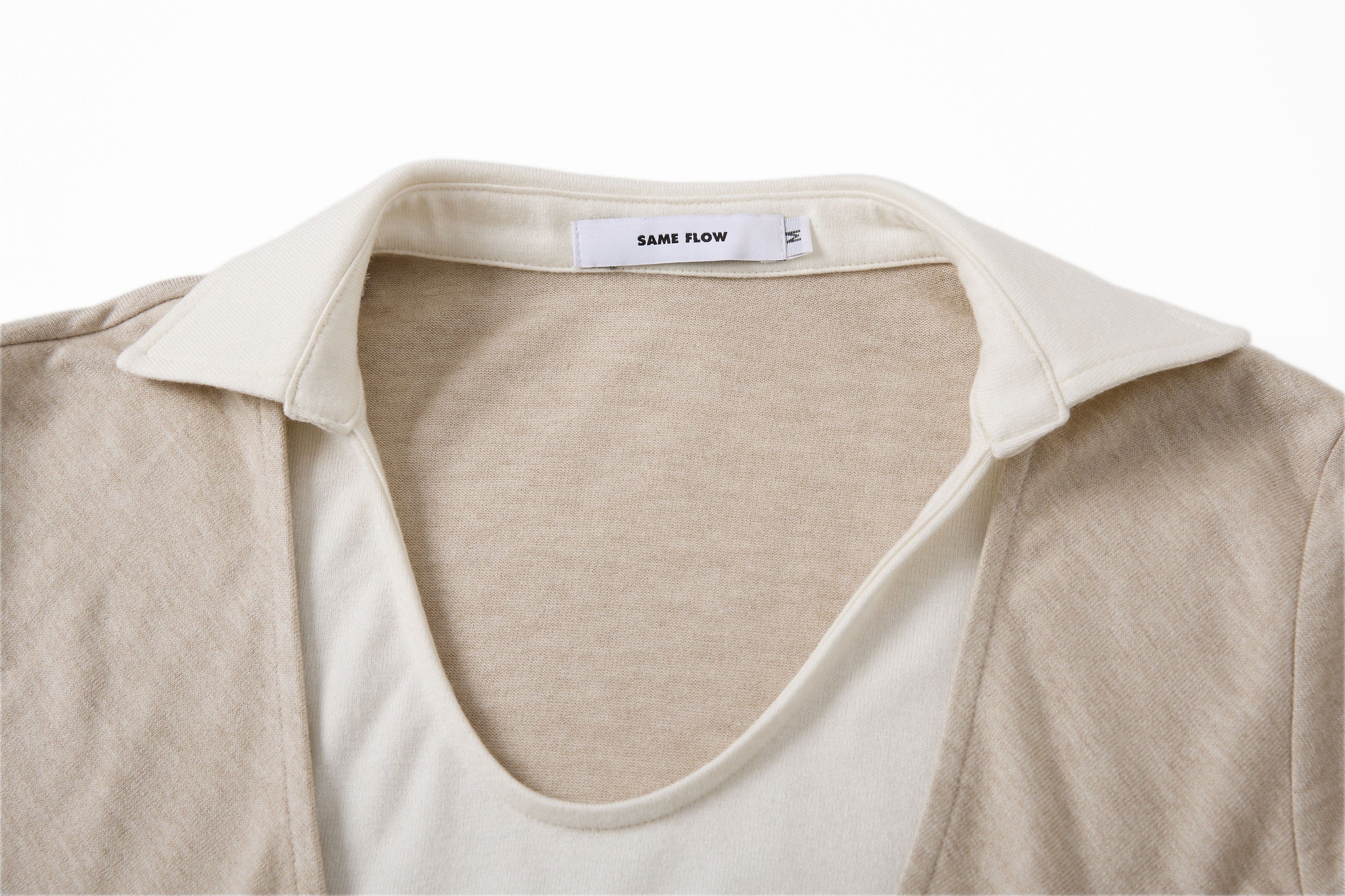 SAME FLOW Modern Double-Layered Long-Sleeve Tee