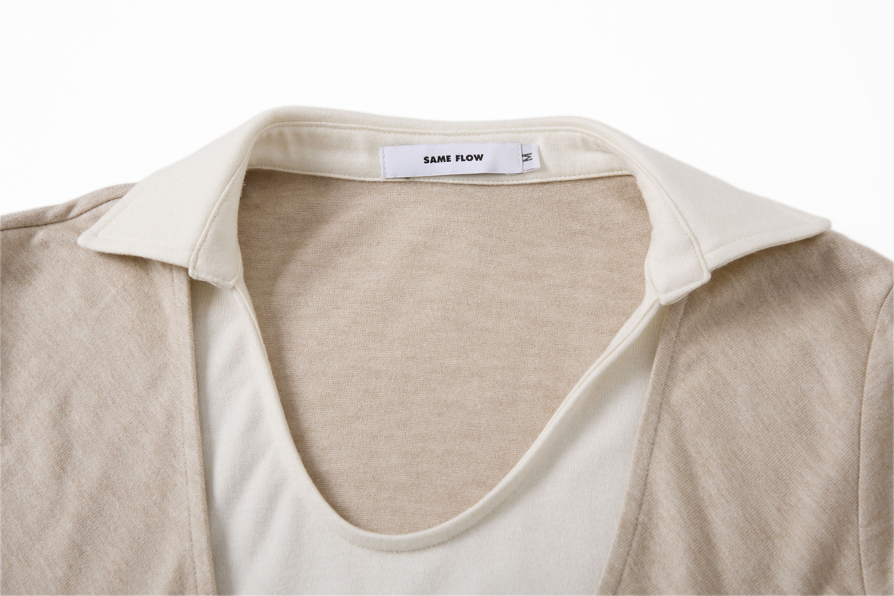 SAME FLOW Modern Double-Layered Long-Sleeve Tee