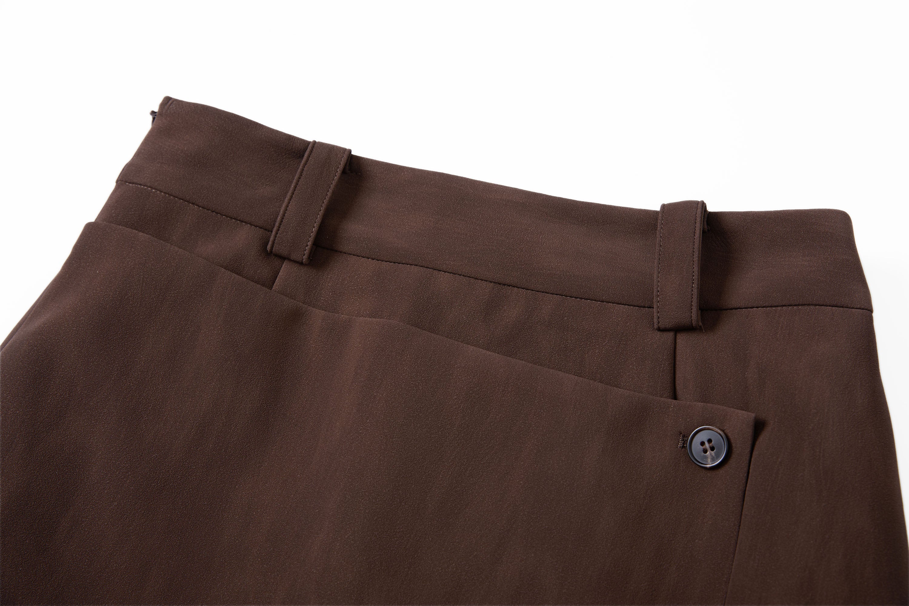 SAME FLOW Faux Suede Wrap-Panel Mini Skirt