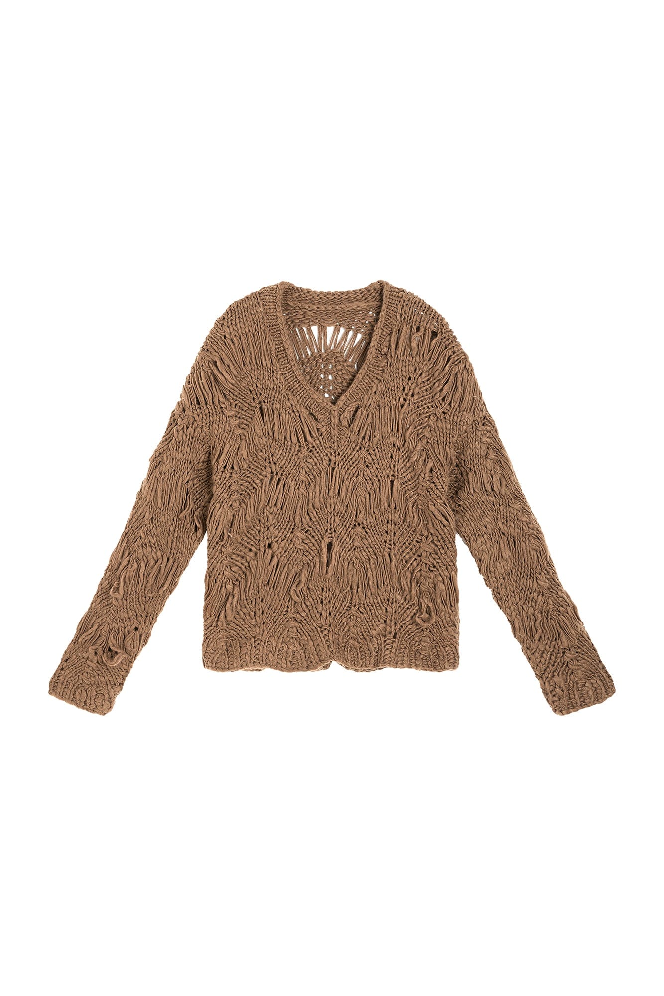 SAME FLOW Crocheted Open-Knit Pullover Sweater