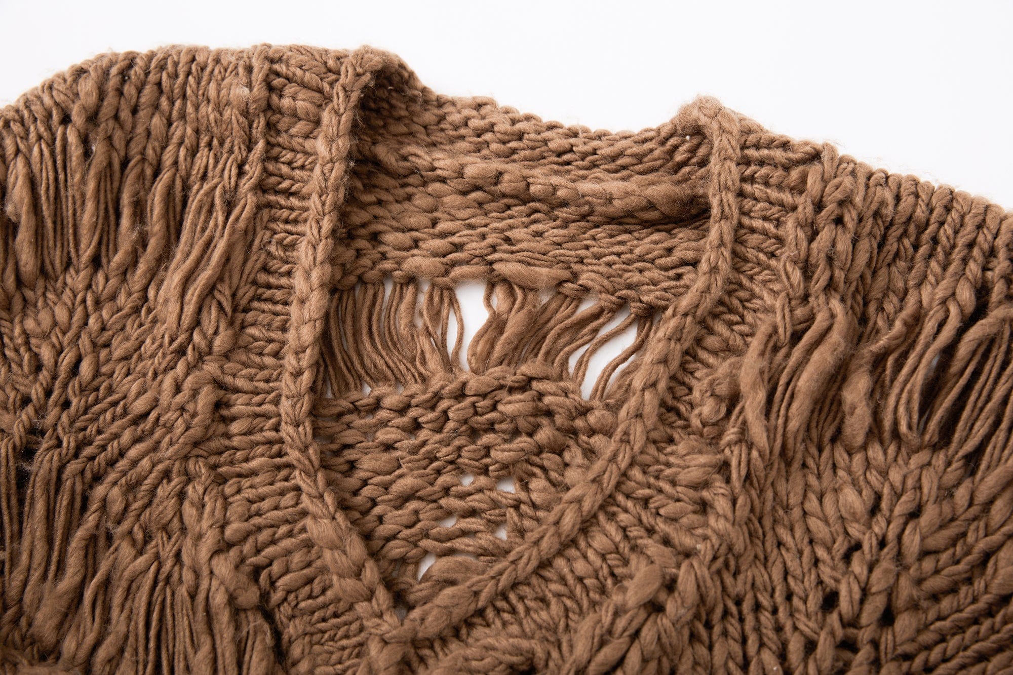 SAME FLOW Crocheted Open-Knit Pullover Sweater