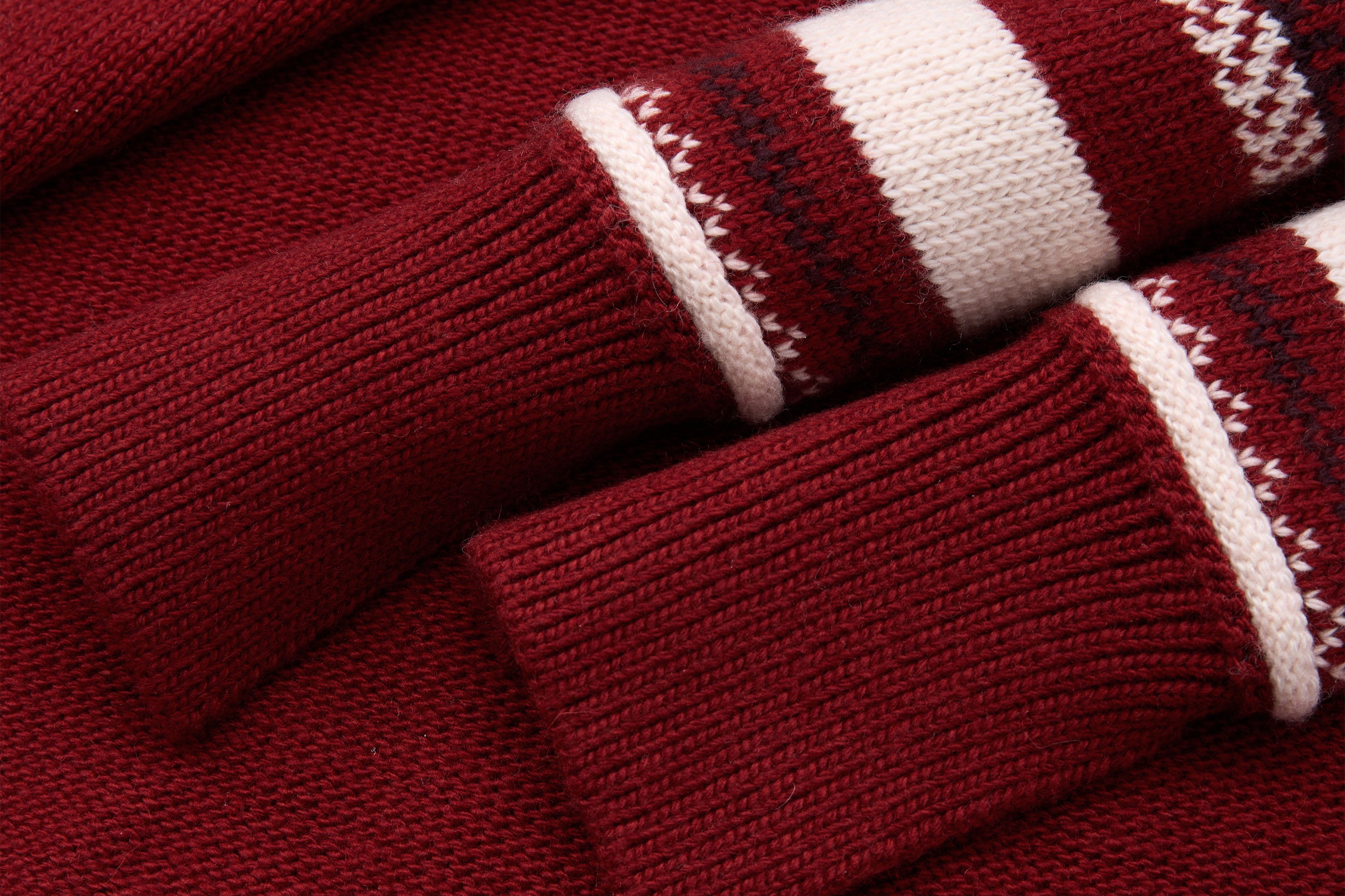 SAME FLOW Retro Jacquard Sleeve Sweater & Shawl Set