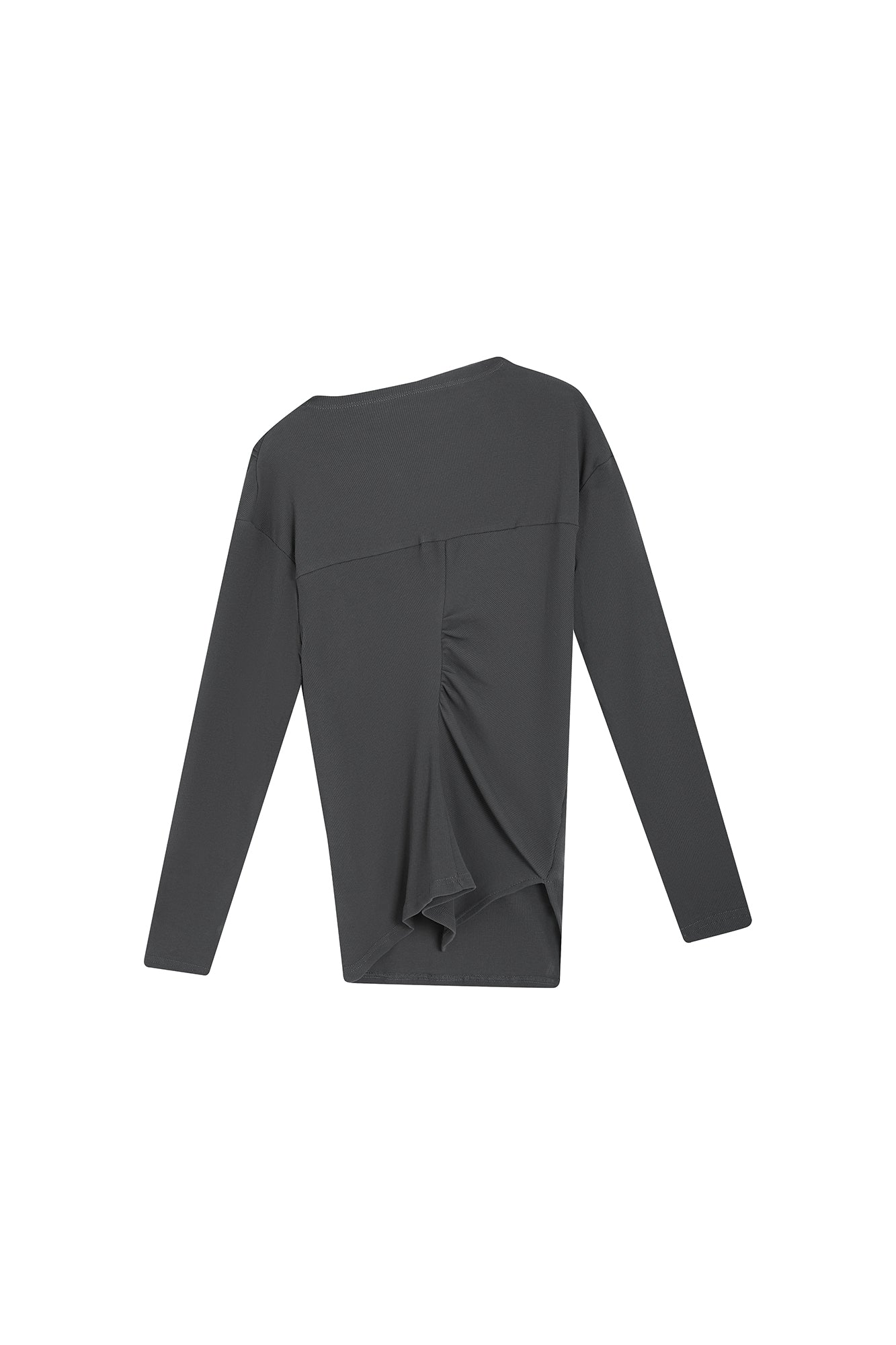 SAME FLOW Ruched Back Paneled Long Sleeve Tee