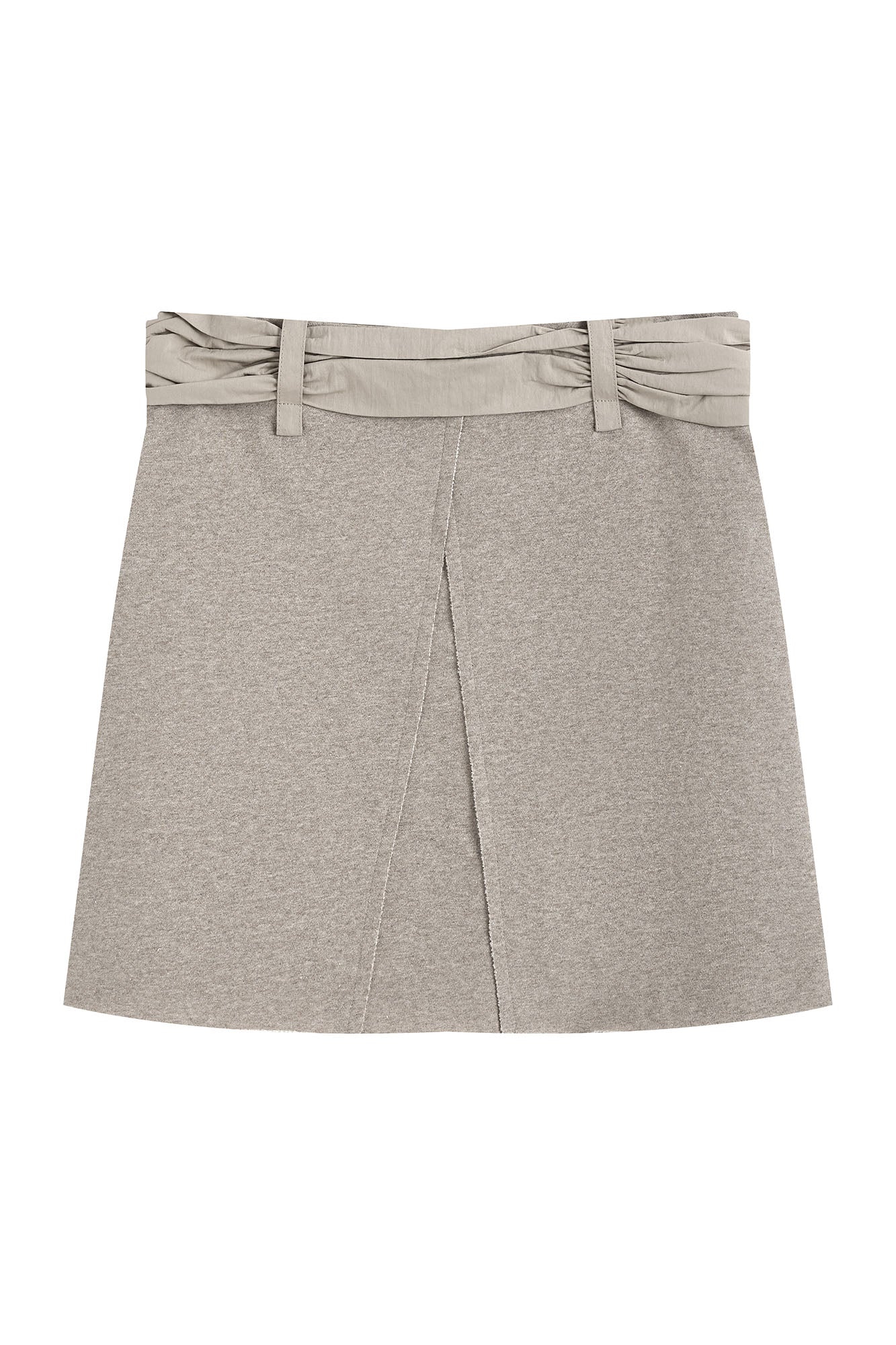 SAME FLOW Ruched Waistband Raw-Edge Pencil Skirt