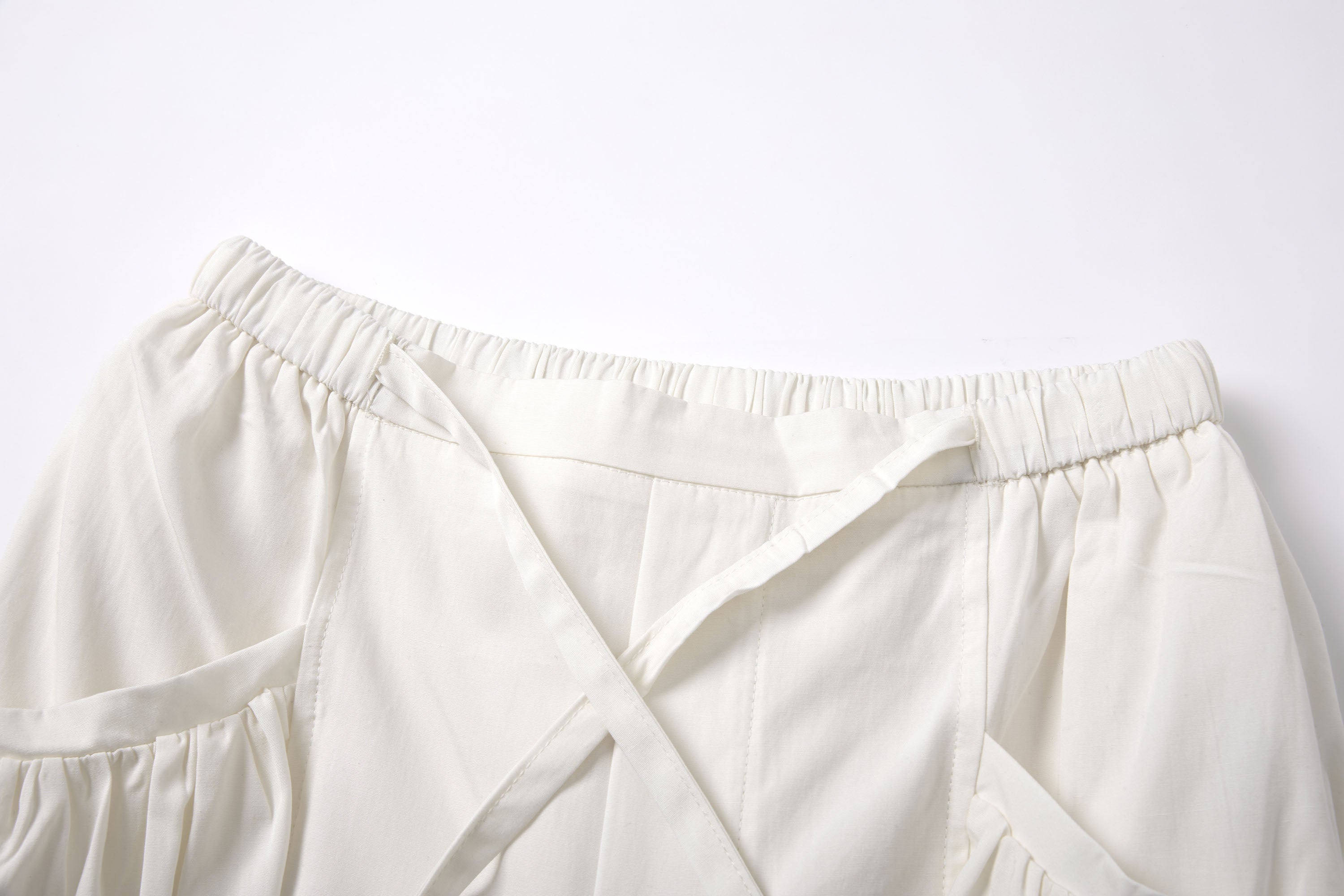 SAME FLOW Crinkled Linen-Blend Oversized Drawstring Pants