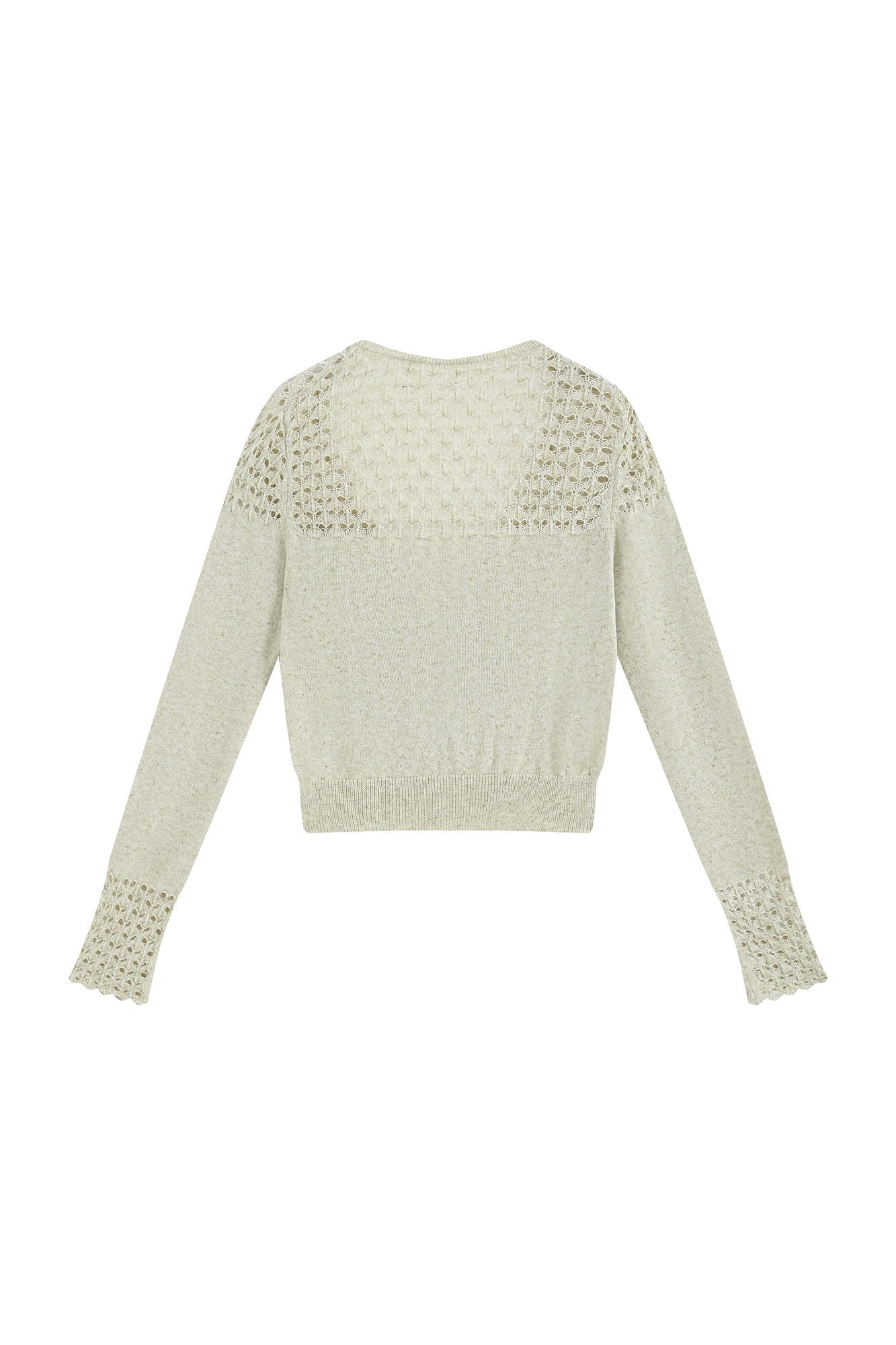 SAME FLOW Open-Knit Cropped Cardigan Set
