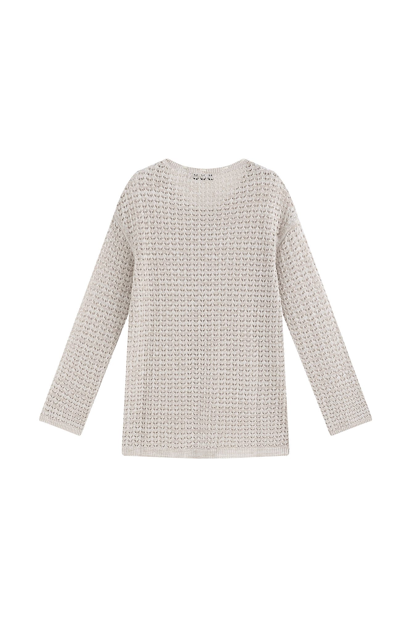 SAME FLOW Open-Knit Drawstring Oversized Sweater