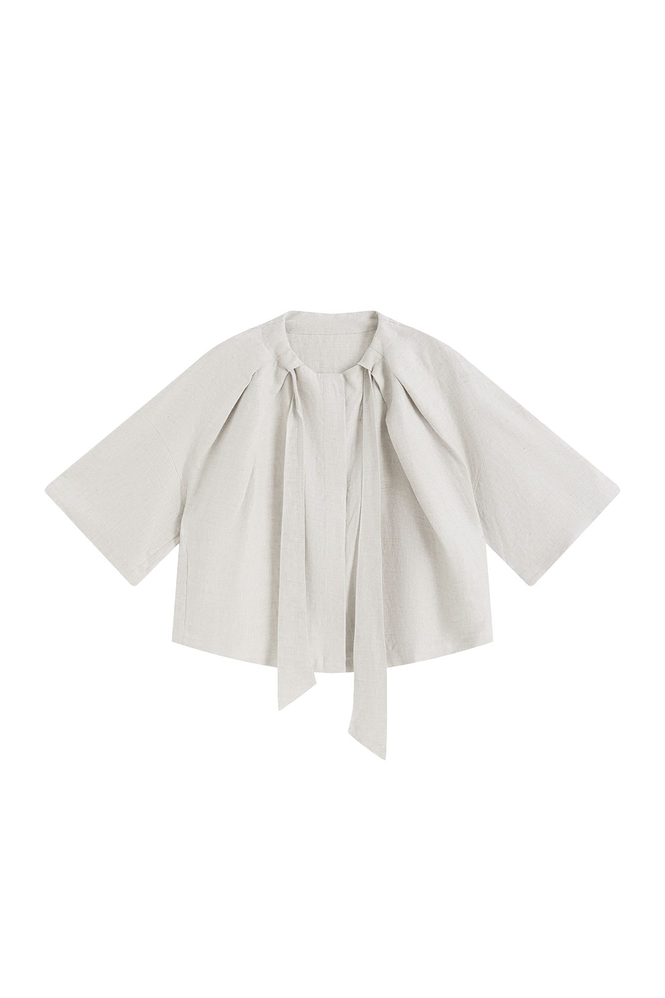 SAME FLOW Draped Linen Cocoon Shirt