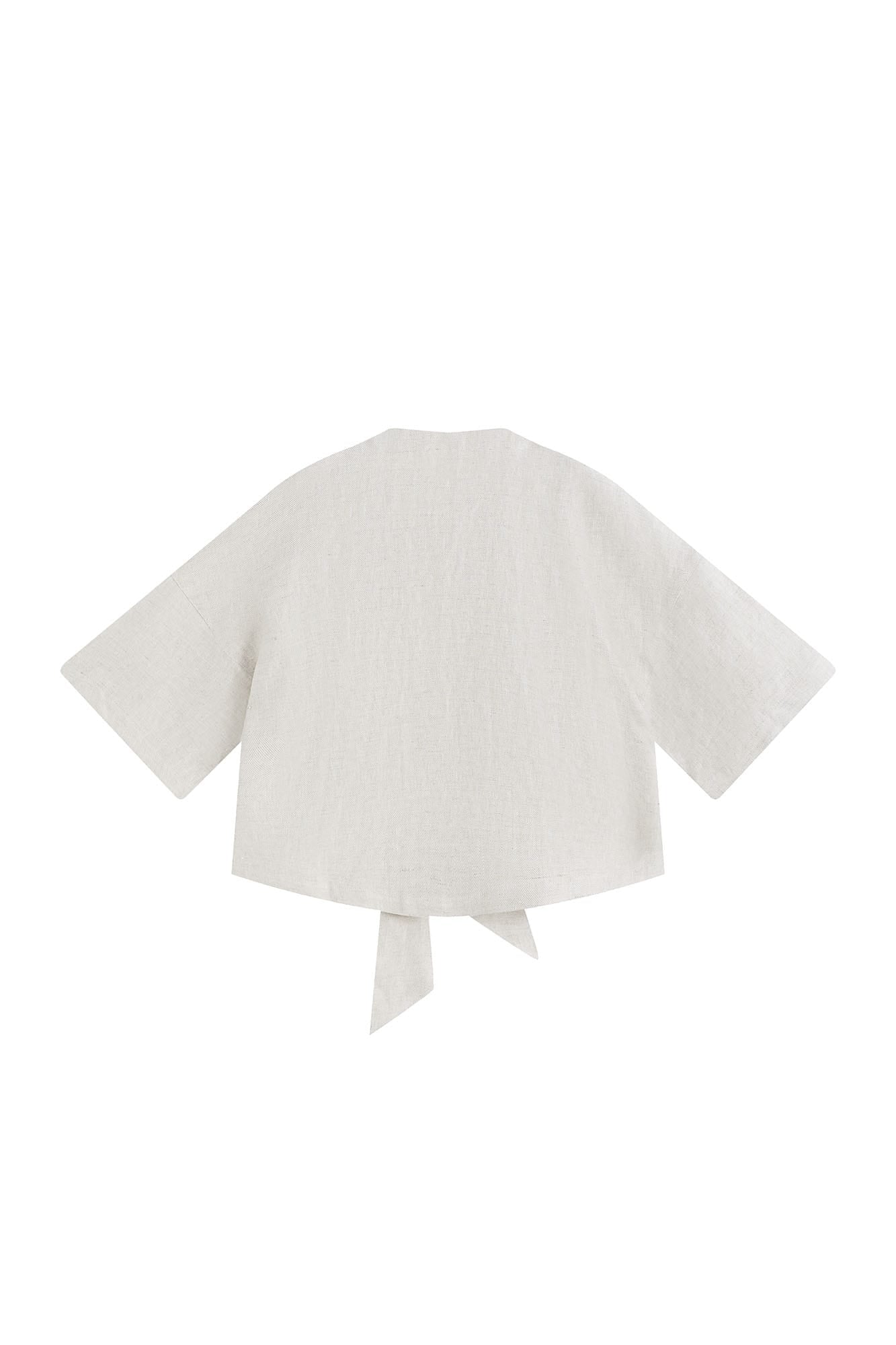 SAME FLOW Draped Linen Cocoon Shirt
