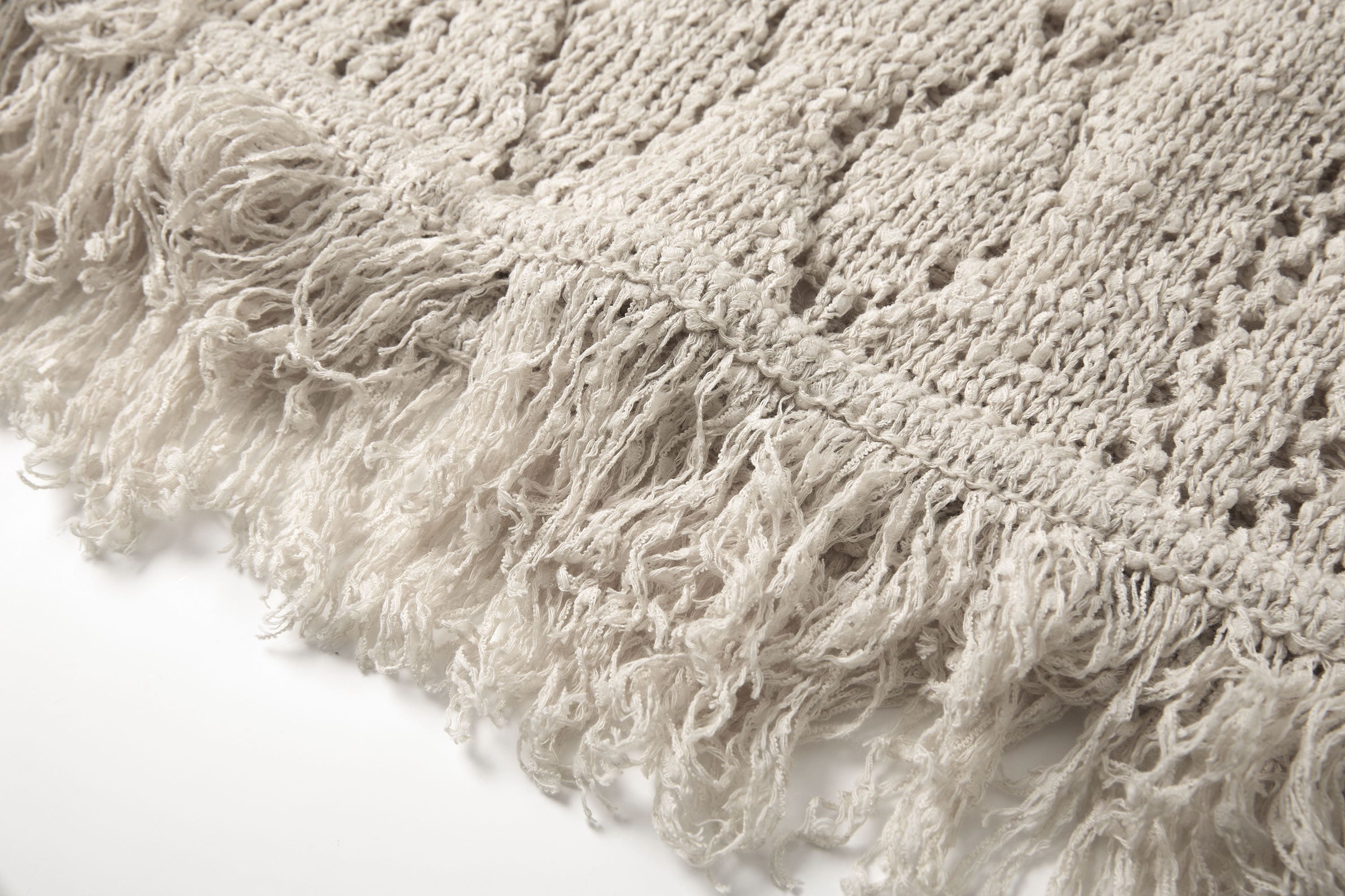 SAME FLOW Open-Knit Fringe Hem Tank Mini Dress