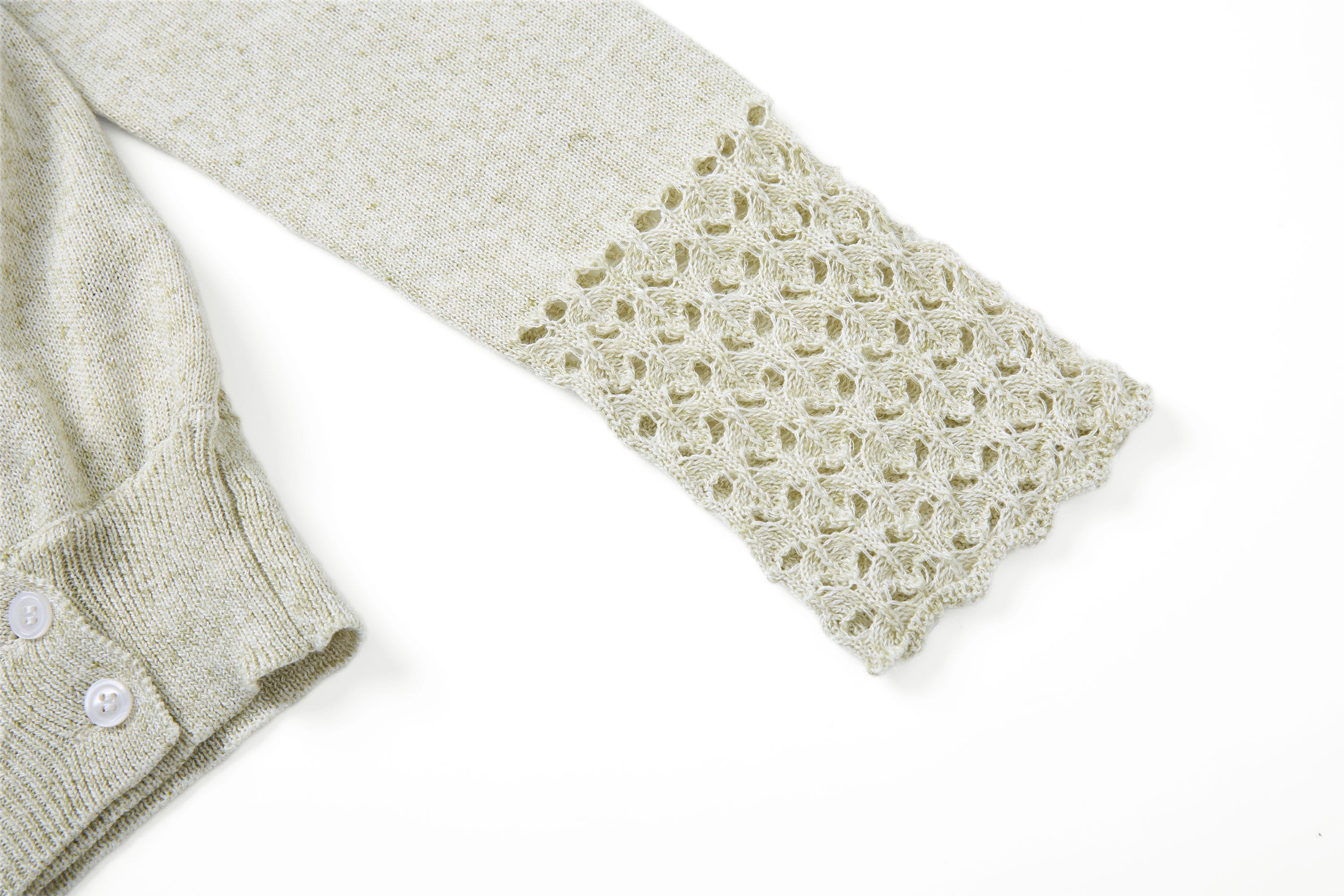 SAME FLOW Open-Knit Cropped Cardigan Set