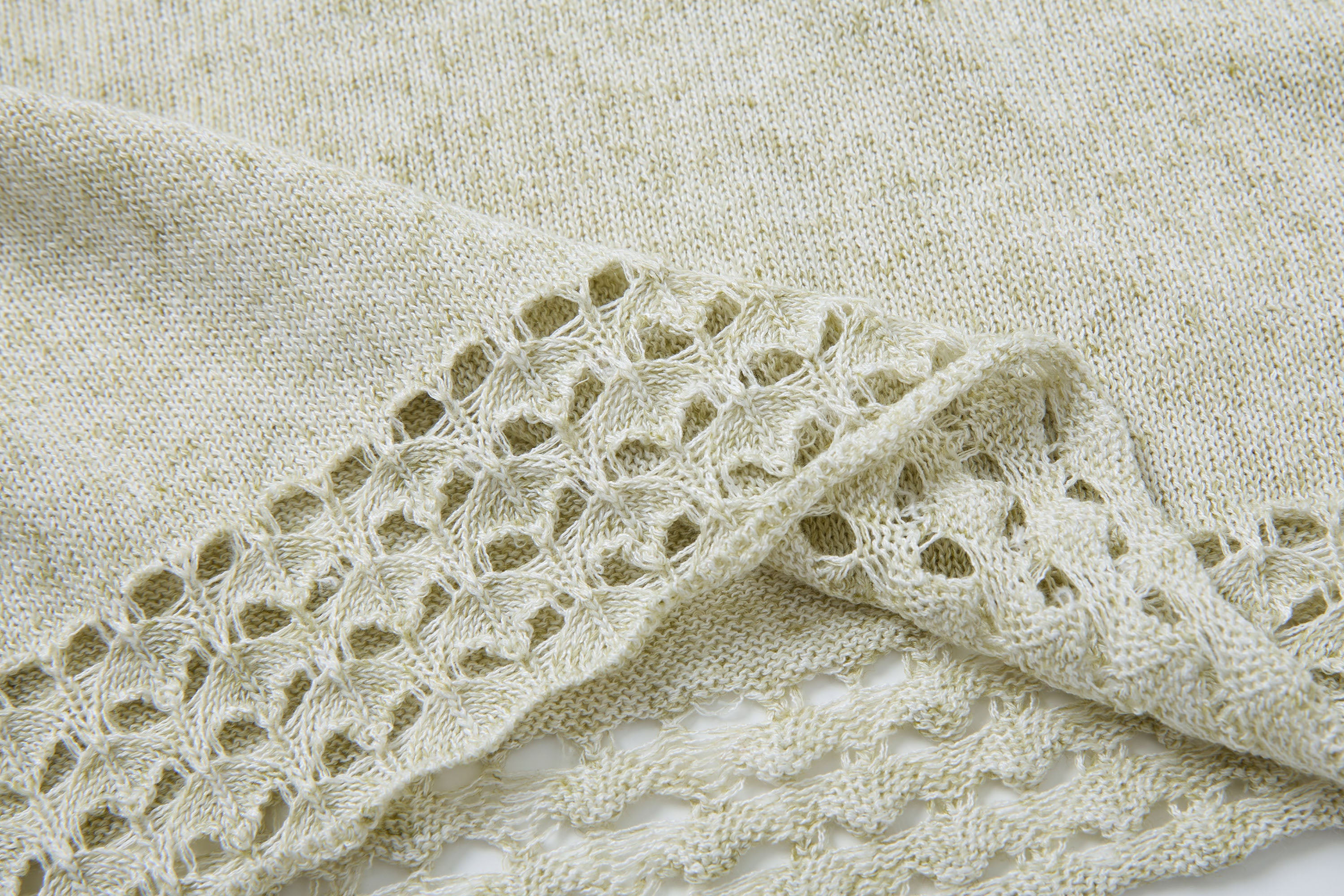 SAME FLOW Open-Knit Cropped Cardigan Set