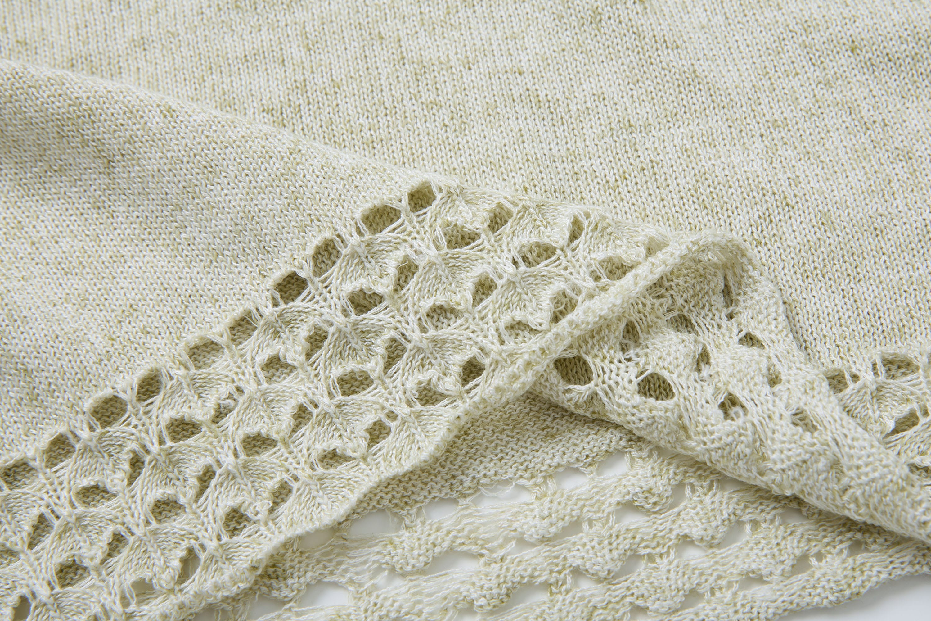 SAME FLOW Open-Knit Cropped Cardigan Set