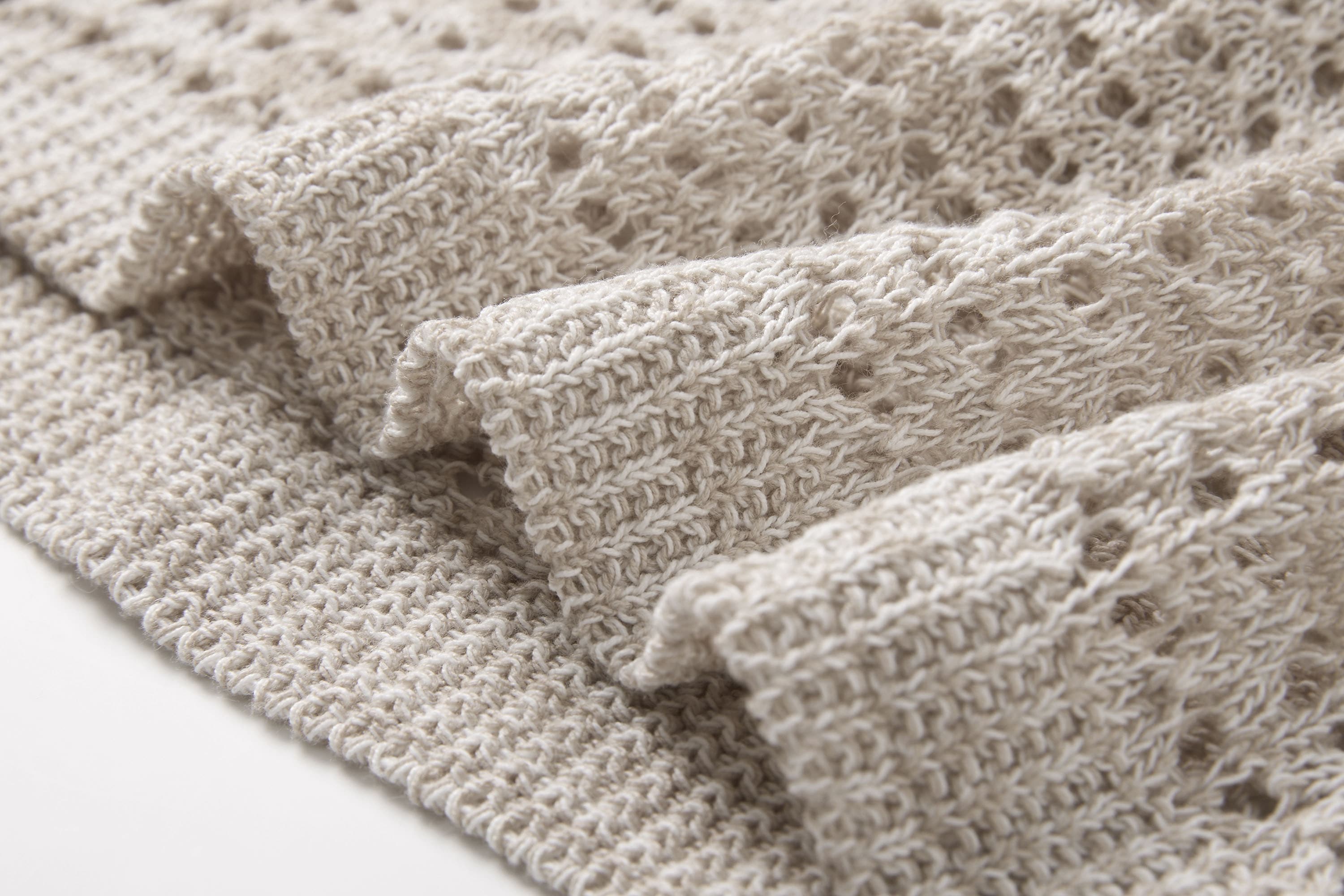 SAME FLOW Open-Knit Drawstring Oversized Sweater