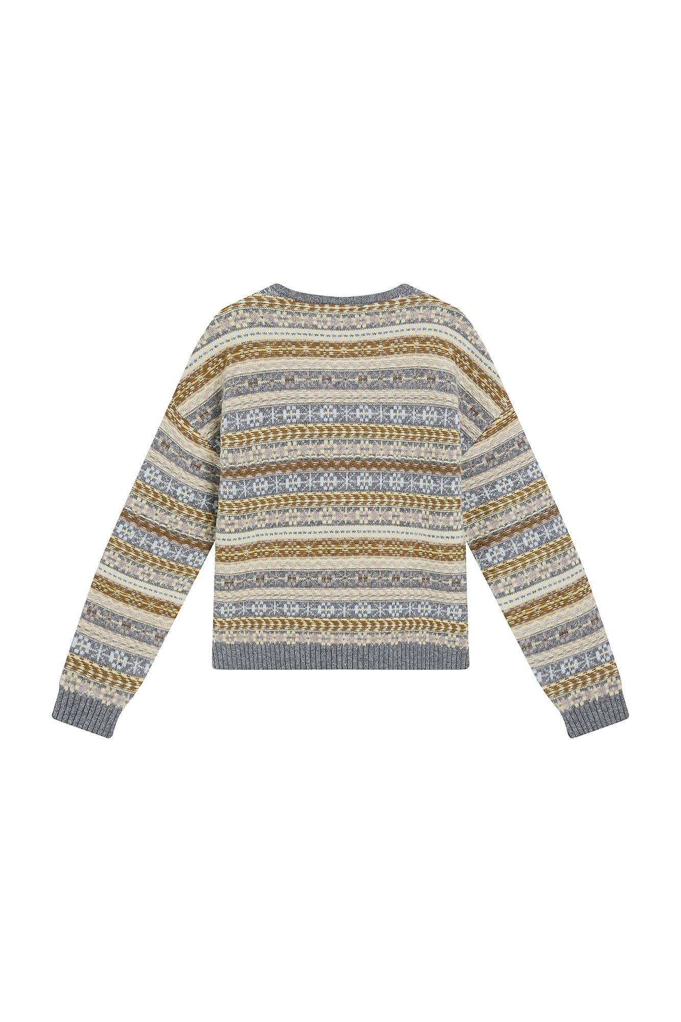 SAME FLOW Wool Fair Isle Knit Cardigan