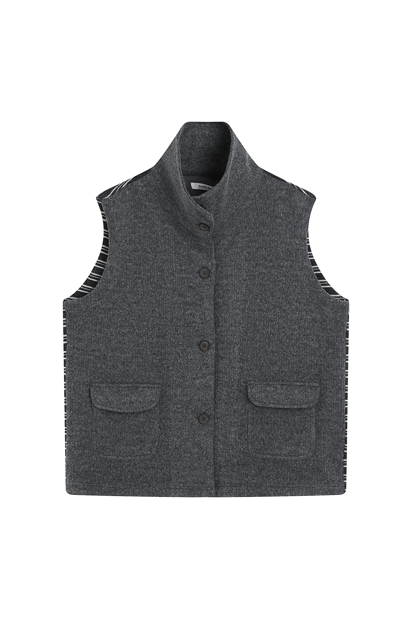 SAME FLOW Belted Reversible Wool-Blend Knit Vest