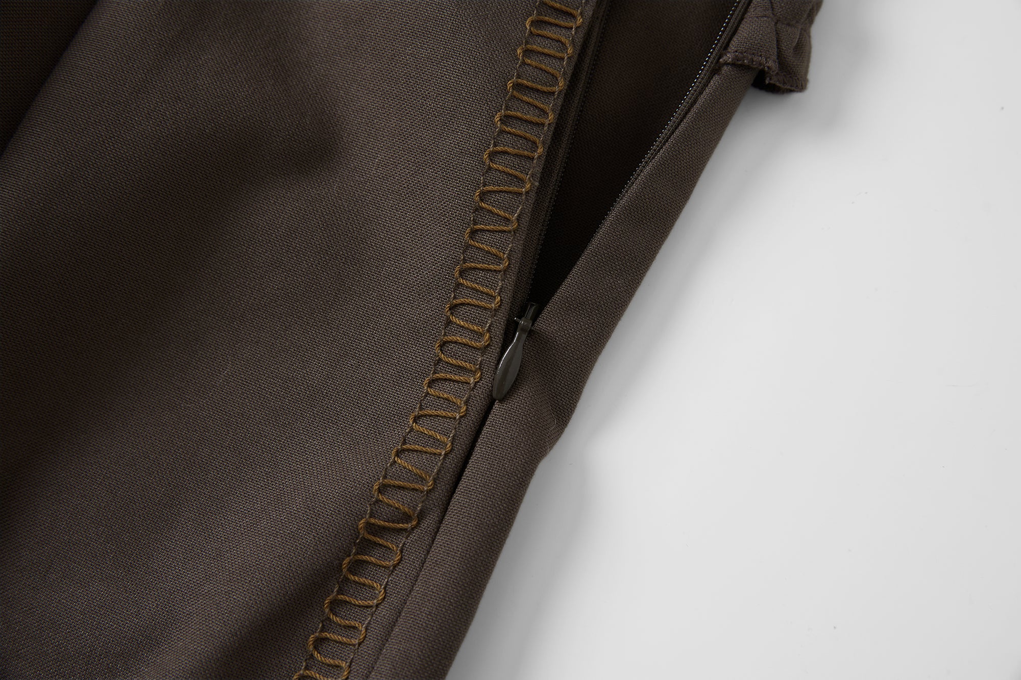 SAME FLOW Ruffle Trim Embroidered Wide-Leg Pants