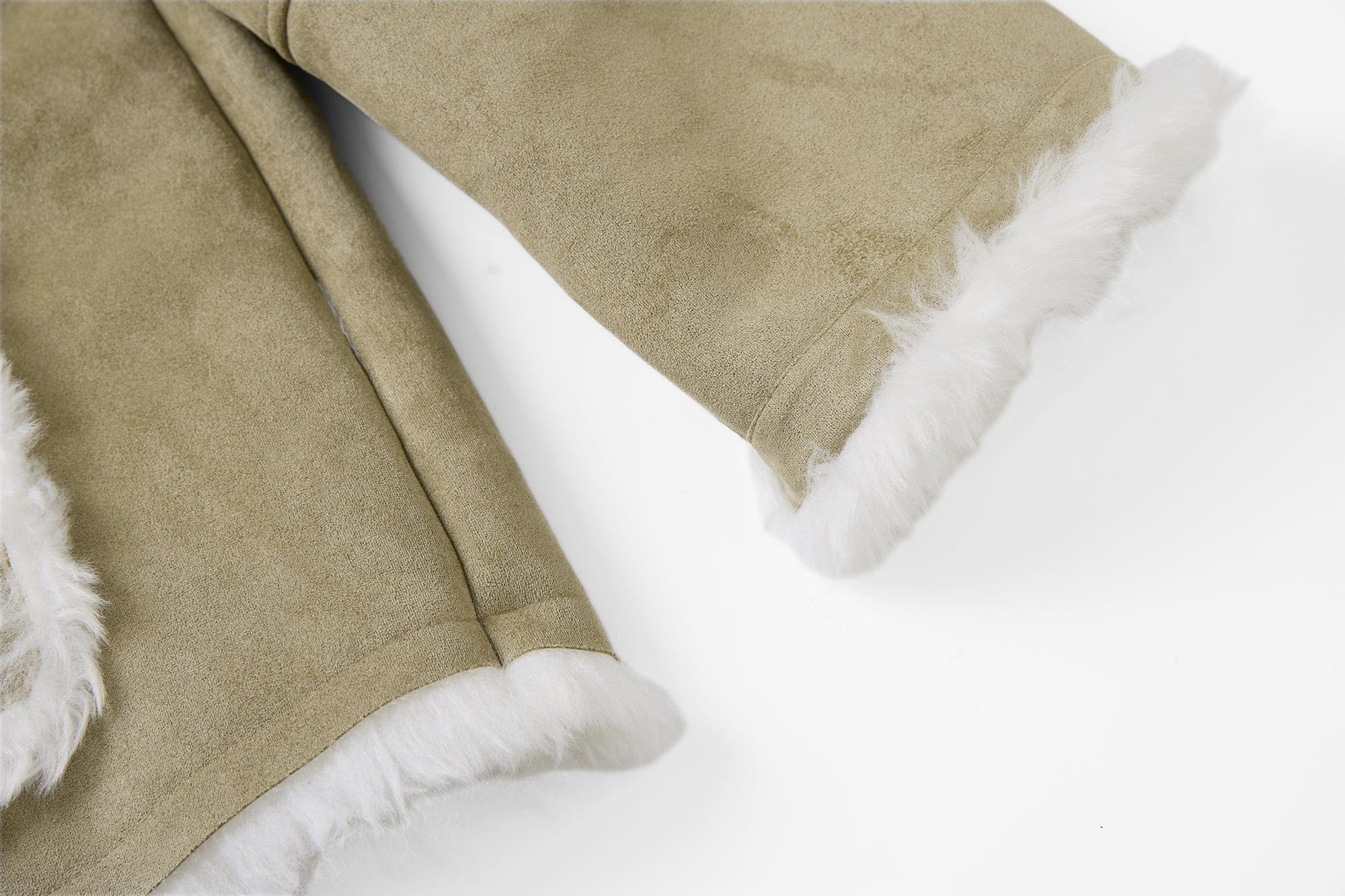 SAME FLOW Detachable Scarf Faux Shearling Suede Jacket