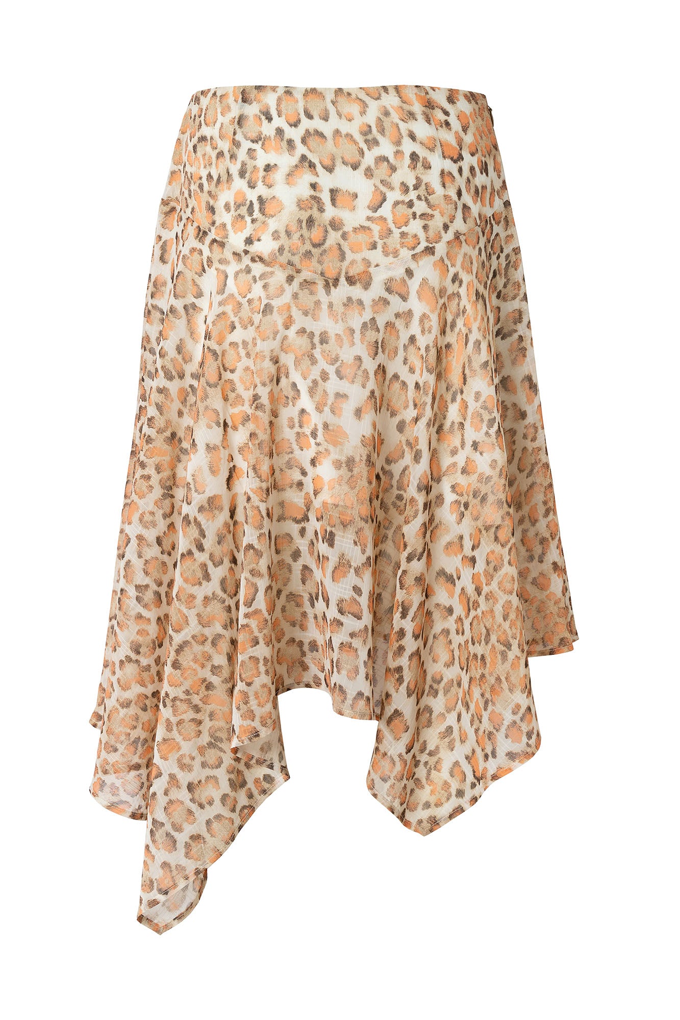 MUSE NAPS Irregular Leopard Print Flowy Midi Skirt