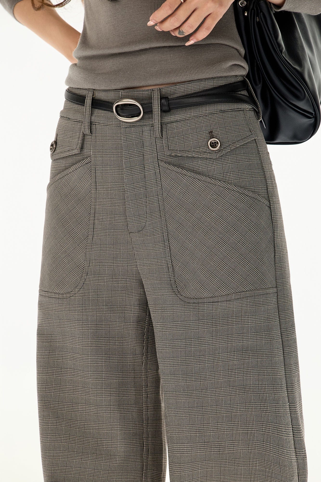 CYNR Retro Plaid Wide-Leg Pants