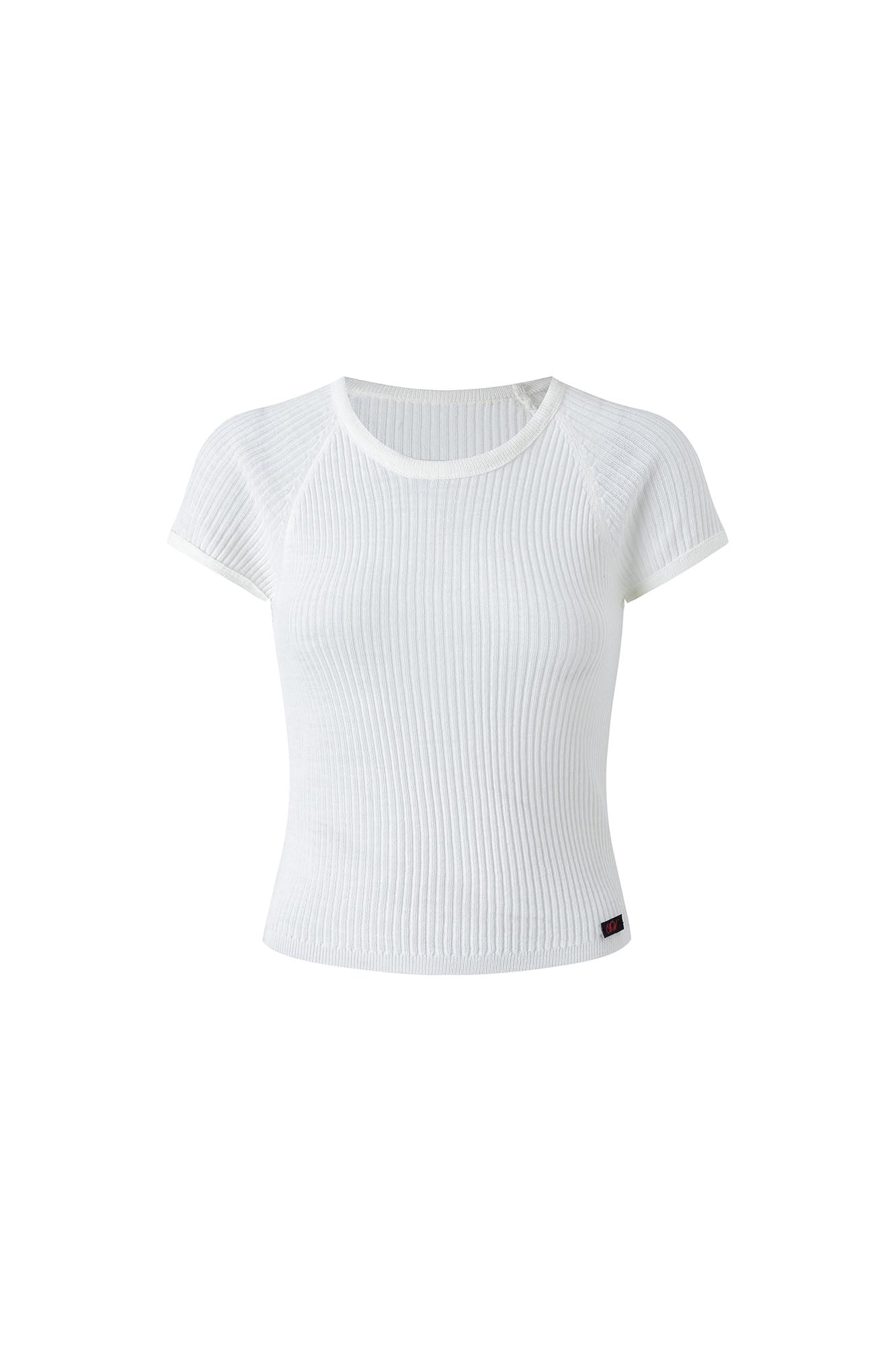 ARTIFICIAL WORLD Ribbed Slim Cropped T-Shirt