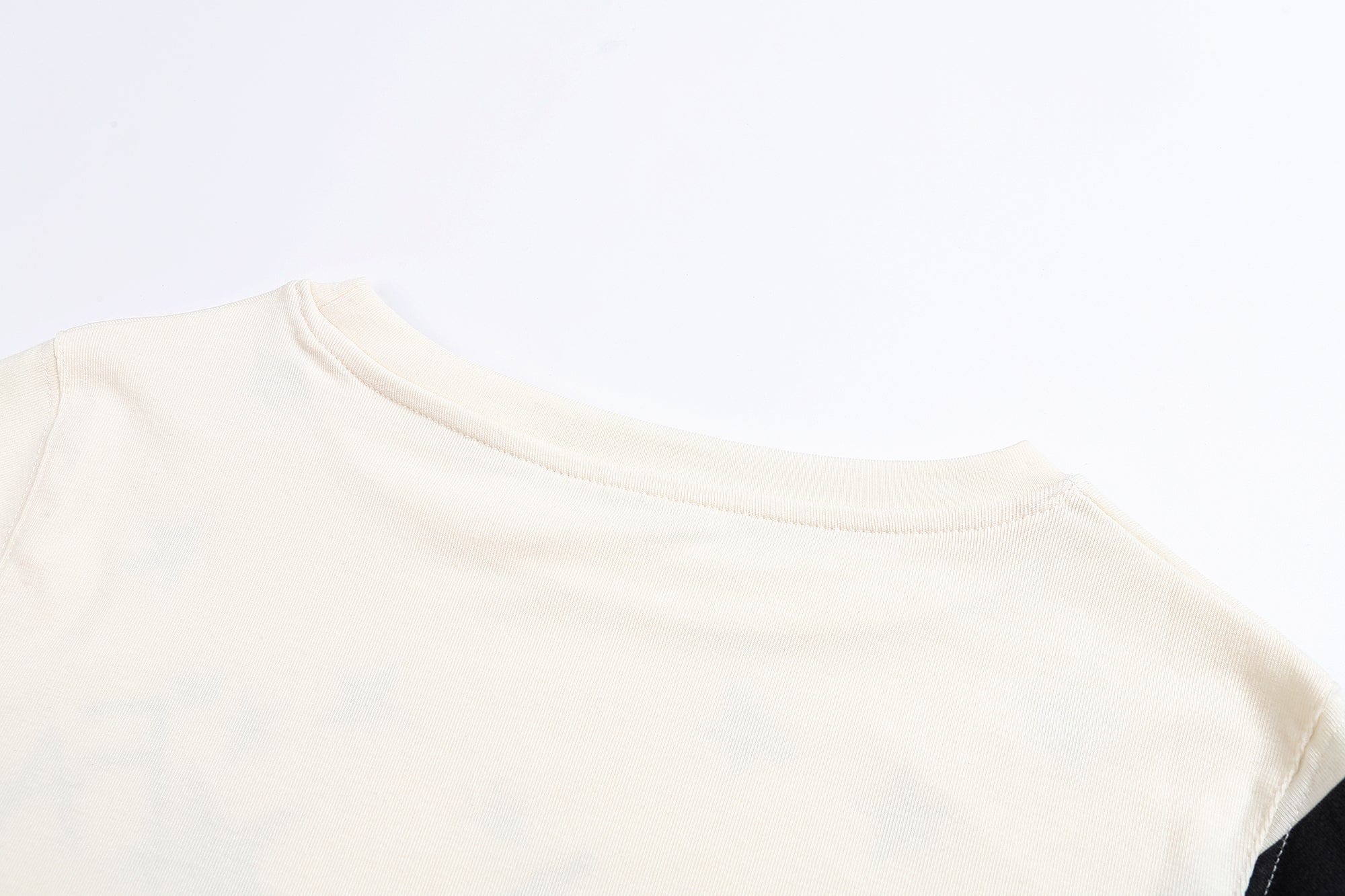 FAYCHUI Cartoon Graphic Stripe-Sleeve Long Sleeve Tee
