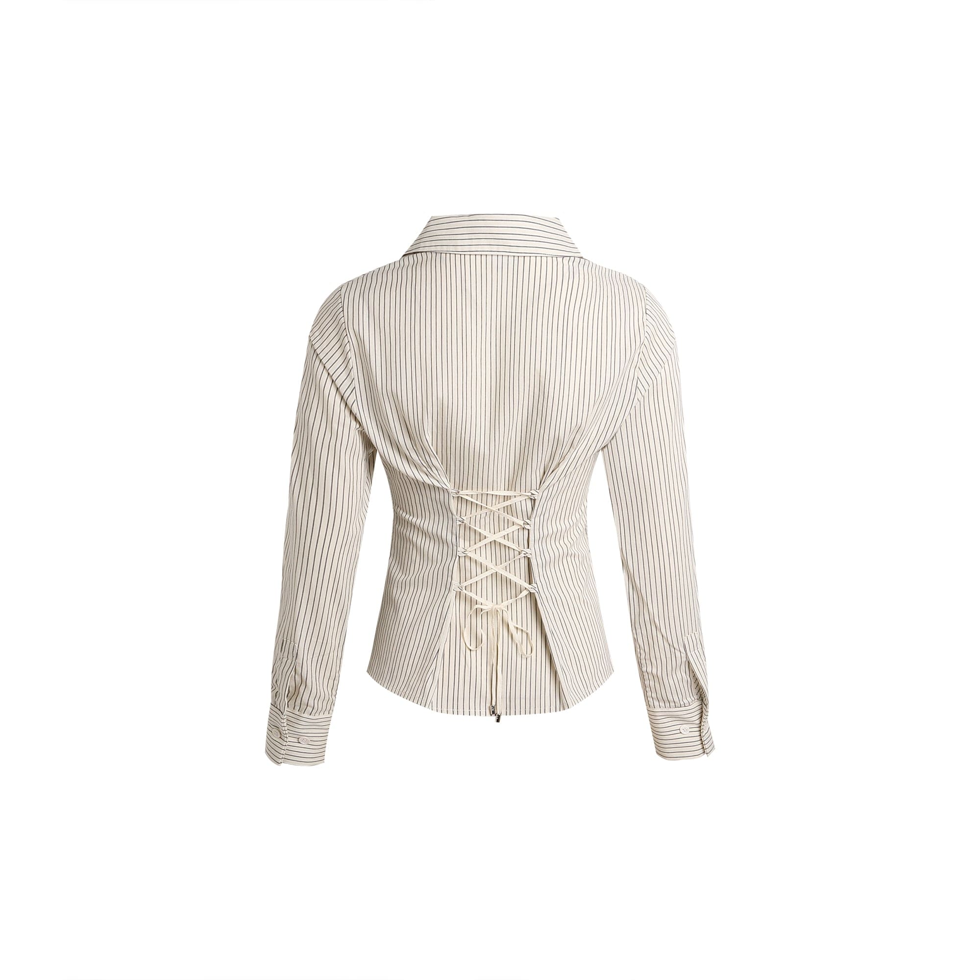 FAYCHUI Star-Embroidered Ruched Zip Shirt
