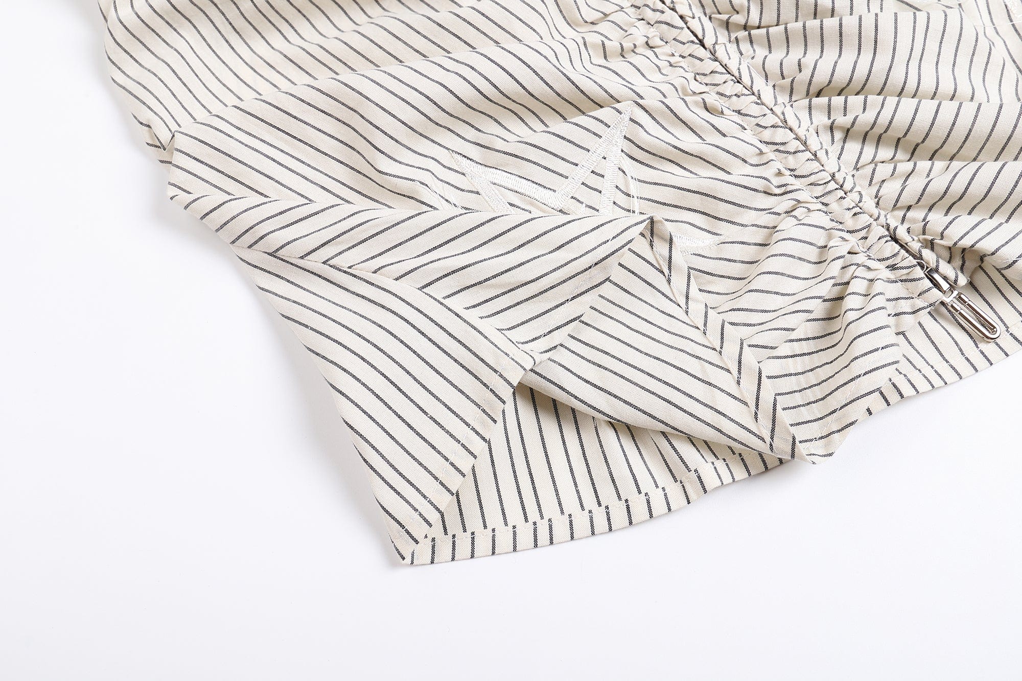 FAYCHUI Star-Embroidered Ruched Zip Shirt