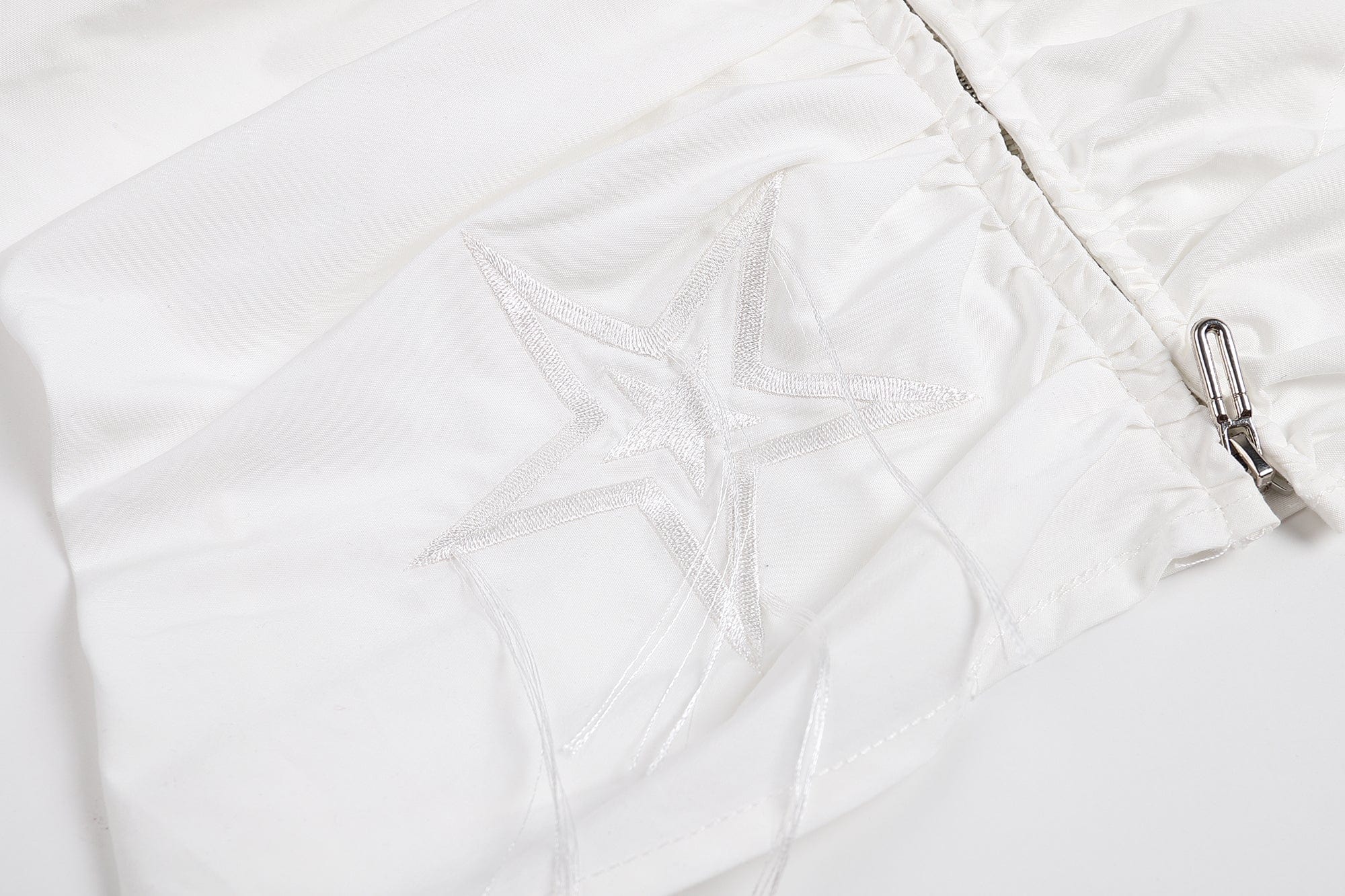 FAYCHUI Star-Embroidered Ruched Zip Shirt