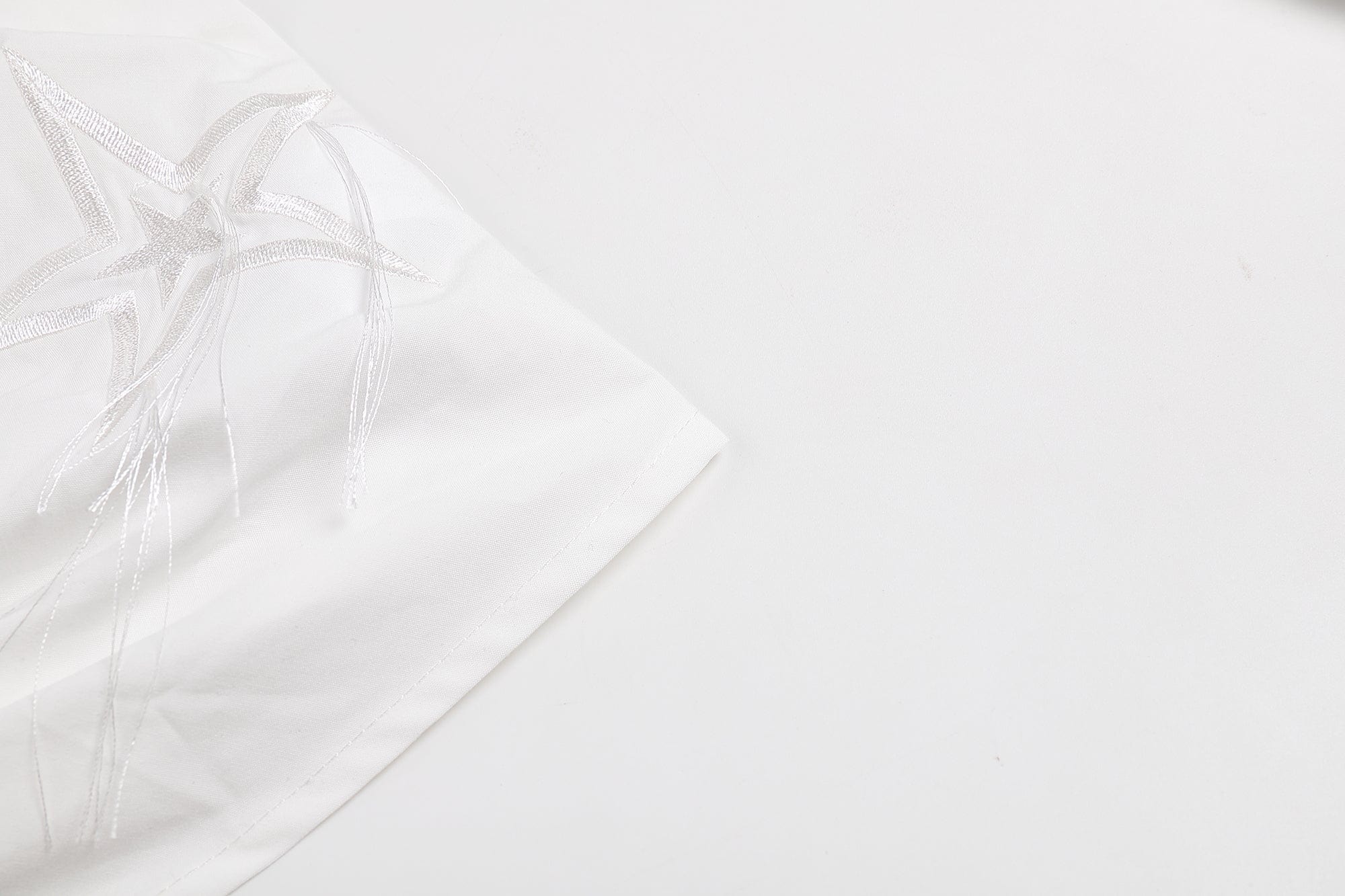 FAYCHUI Star-Embroidered Ruched Zip Shirt