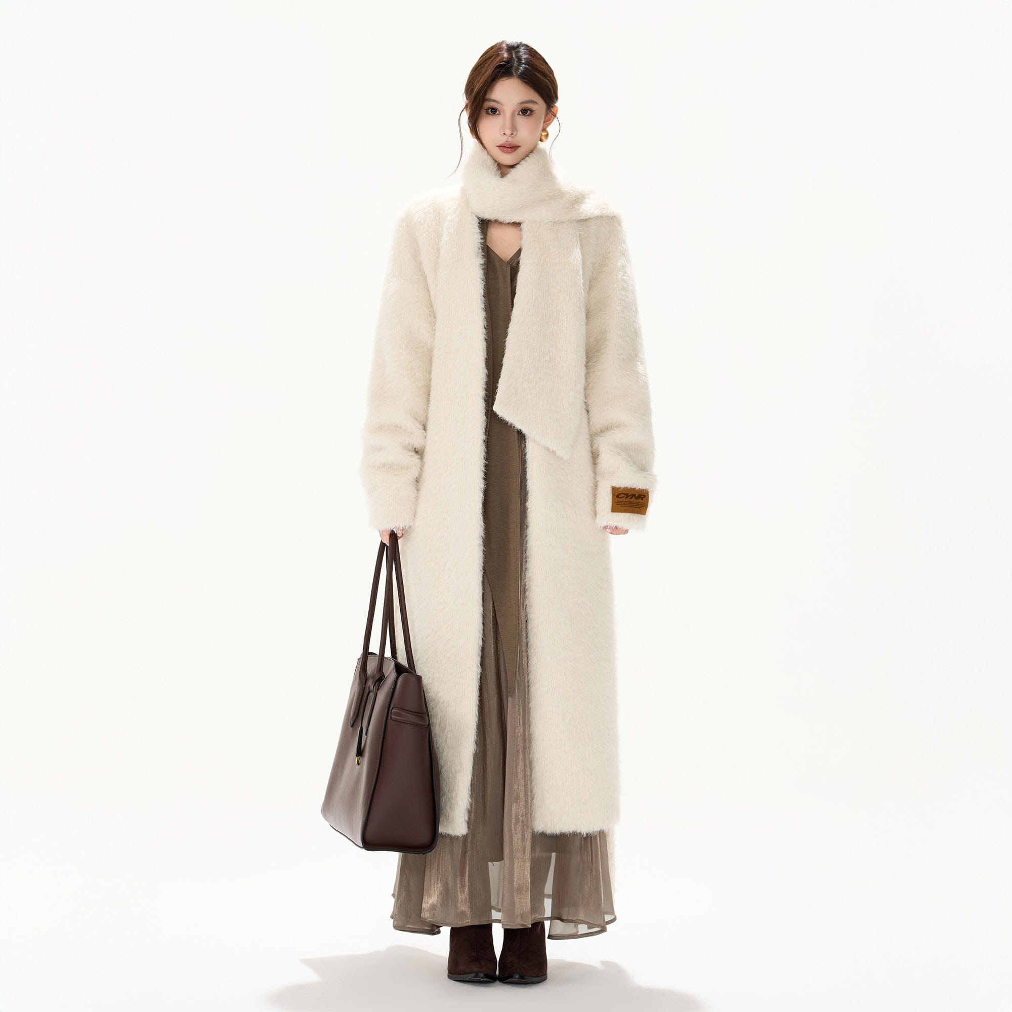 CYNR Classic Plush Wool-Blend Longline Coat