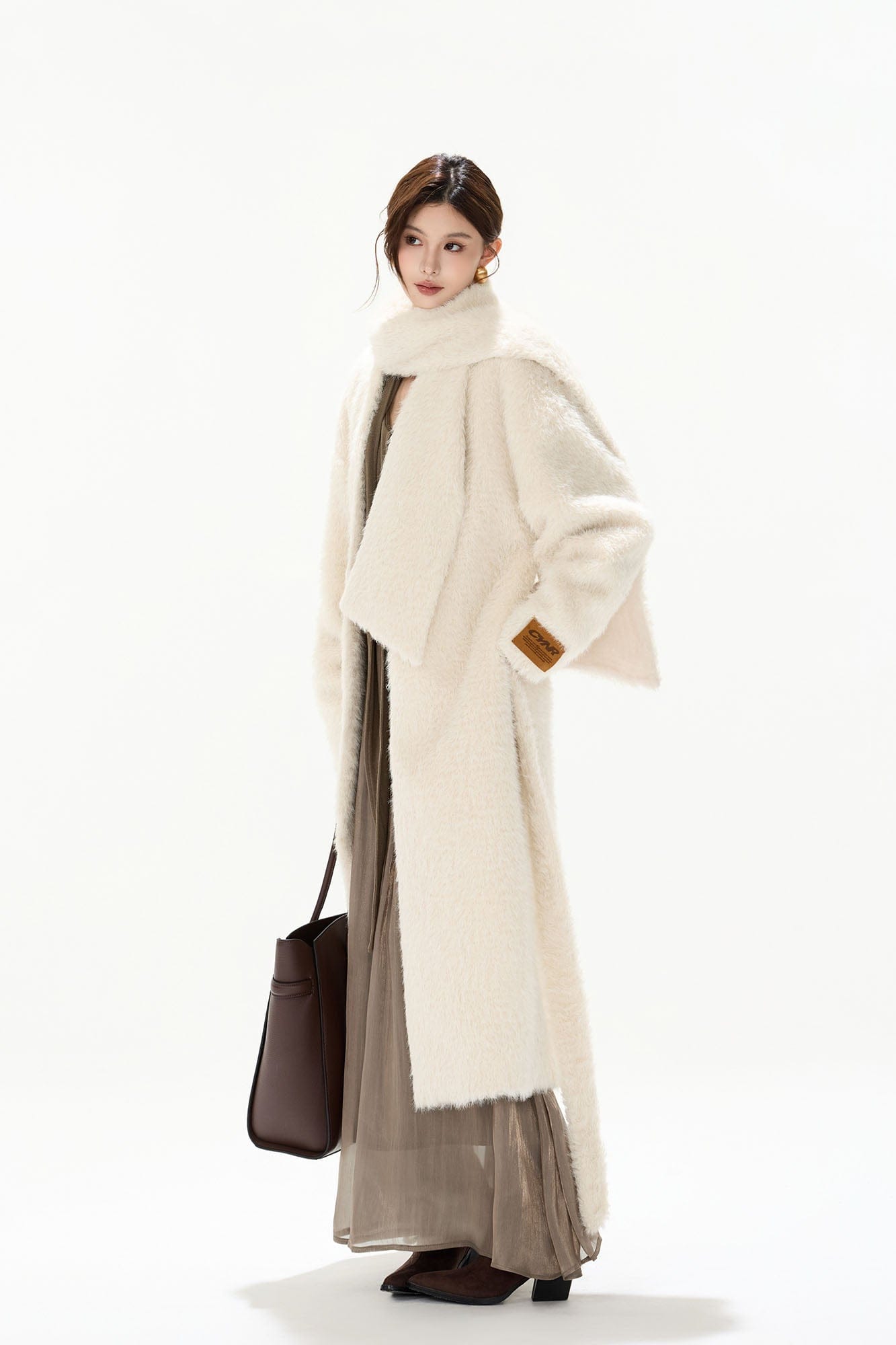 CYNR Classic Plush Wool-Blend Longline Coat