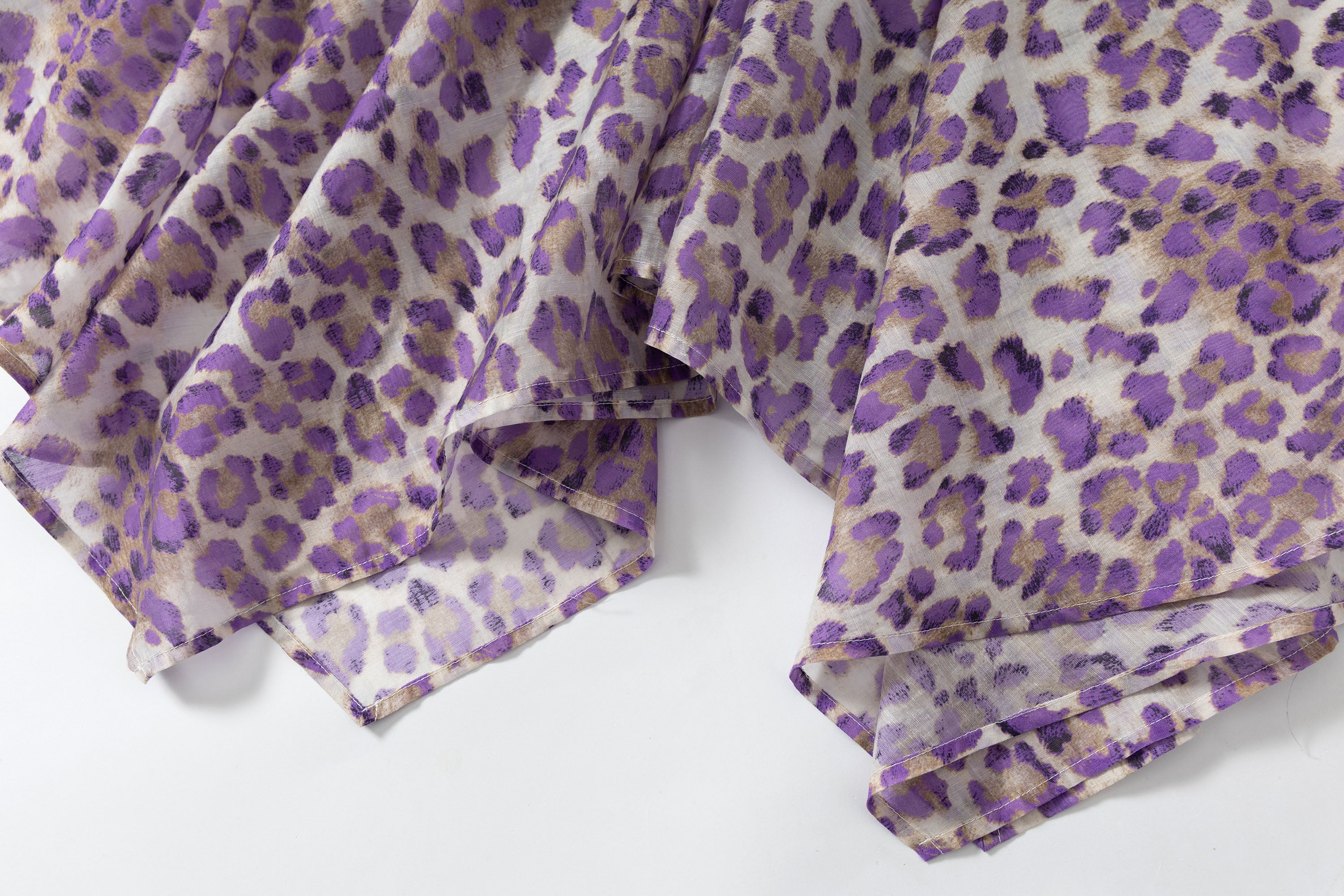 MUSE NAPS Irregular Leopard Print Flowy Midi Skirt