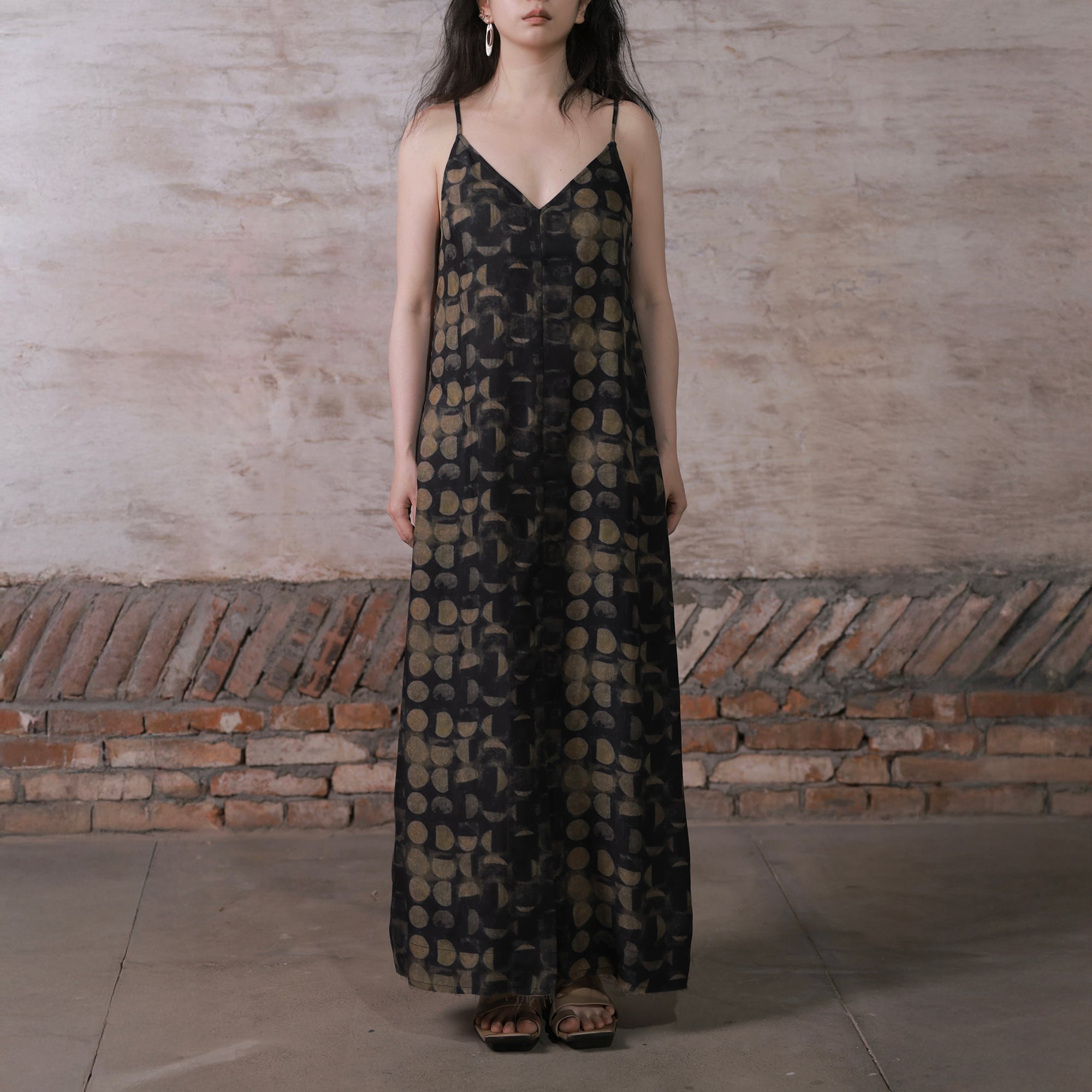 INCH LIM Polka-Dot Open Back Slip Dress