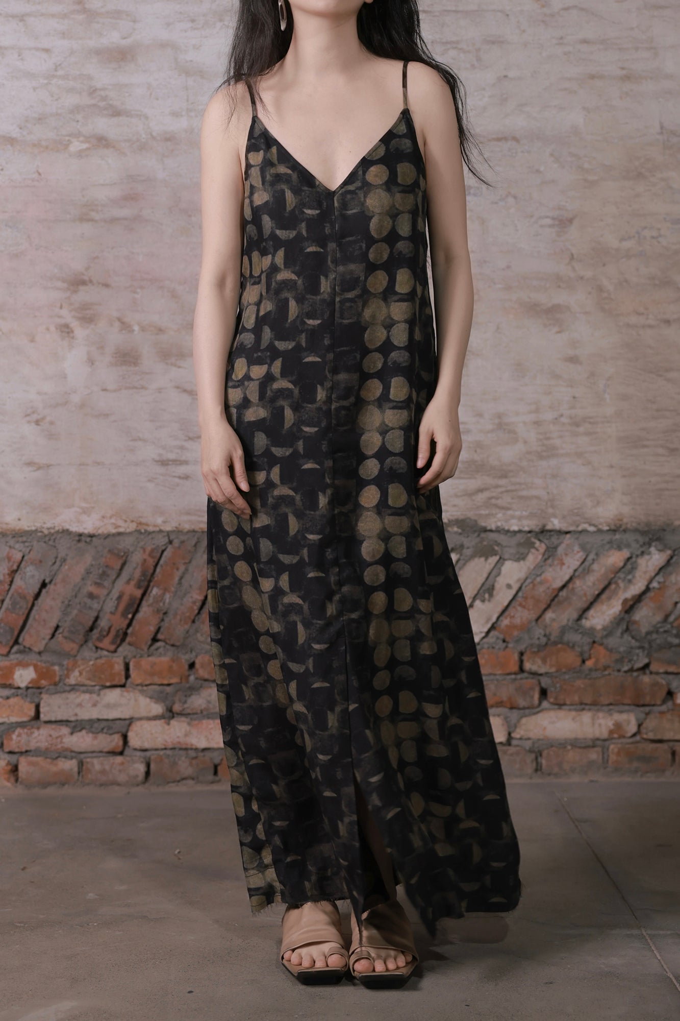INCH LIM Polka-Dot Open Back Slip Dress