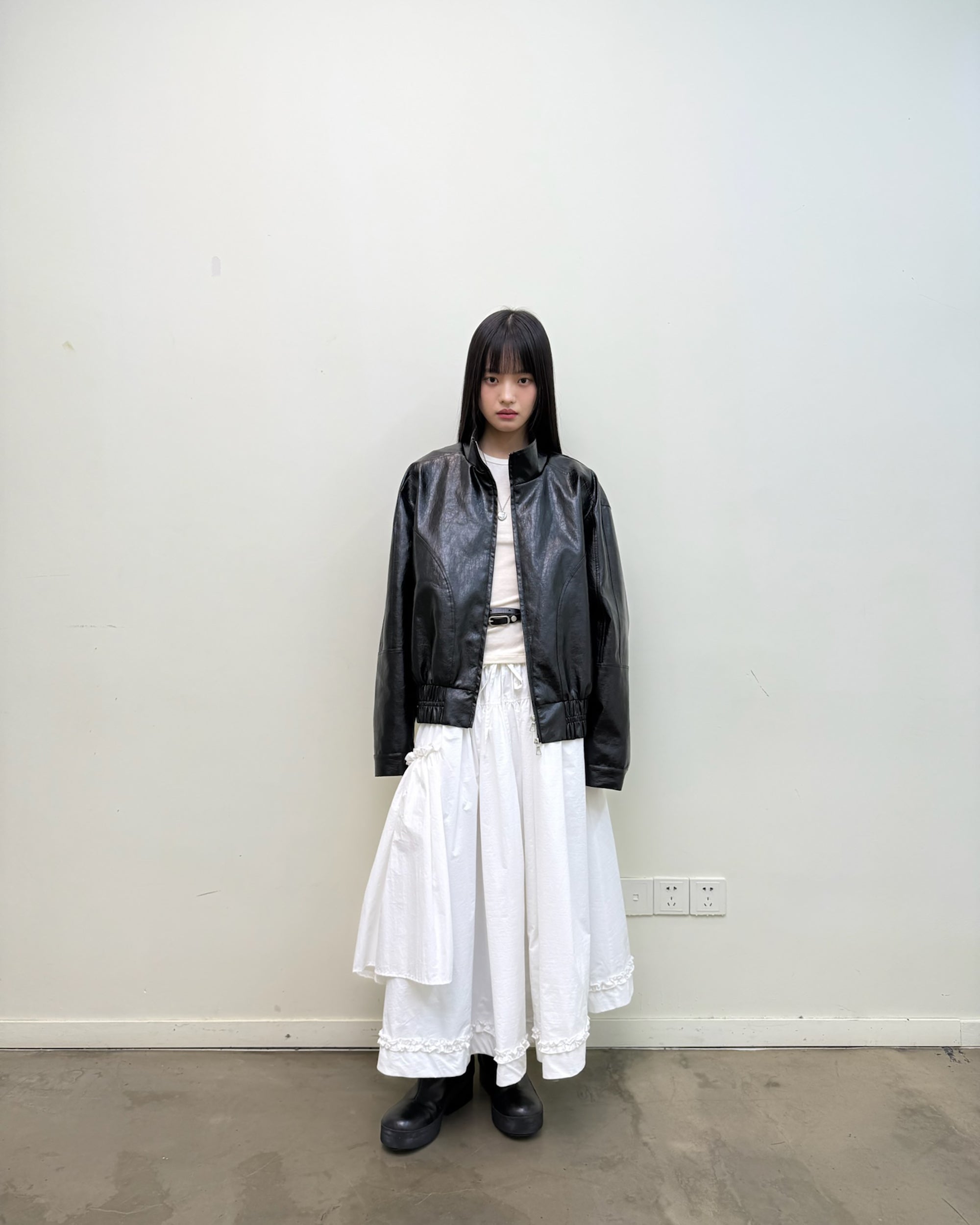 NEVERSEEZ Ruffle-Hem Layered Drawstring Bubble Skirt