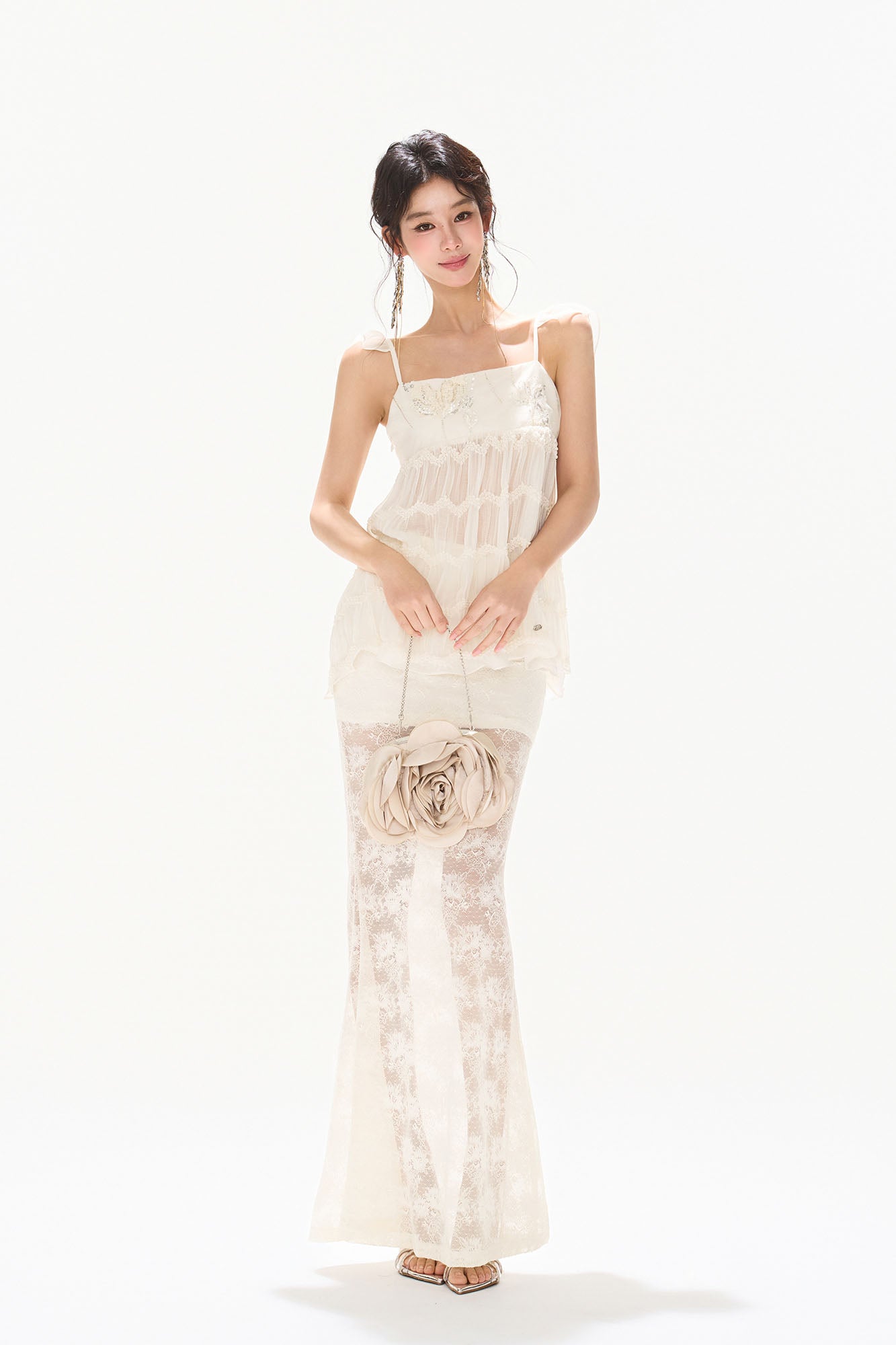 CYNR Embellished Tiered Cami Top