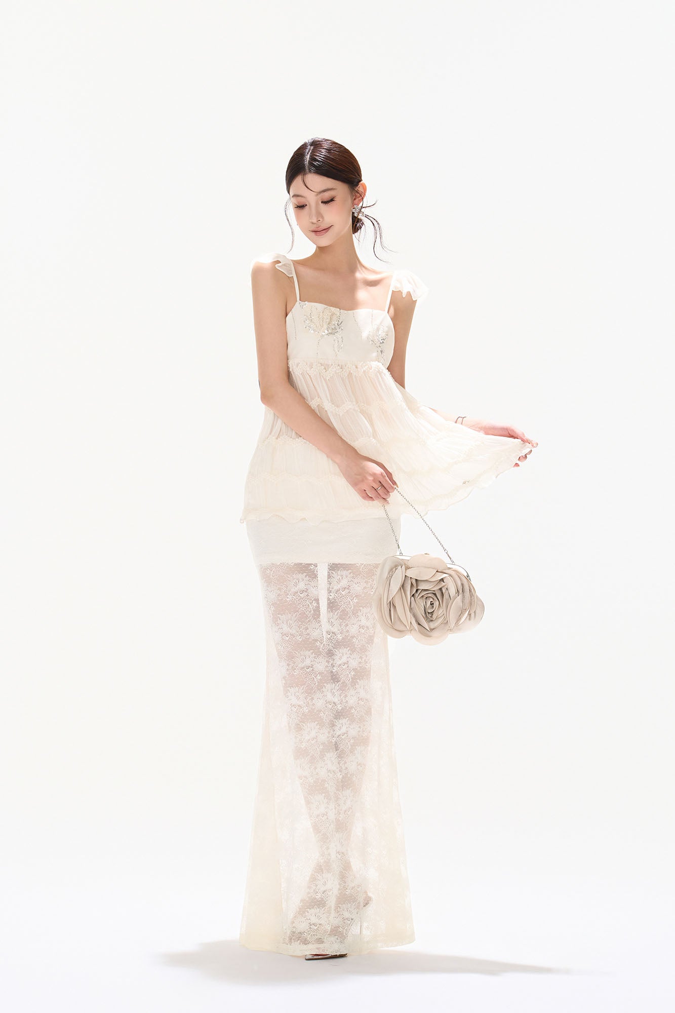 CYNR Embellished Tiered Cami Top