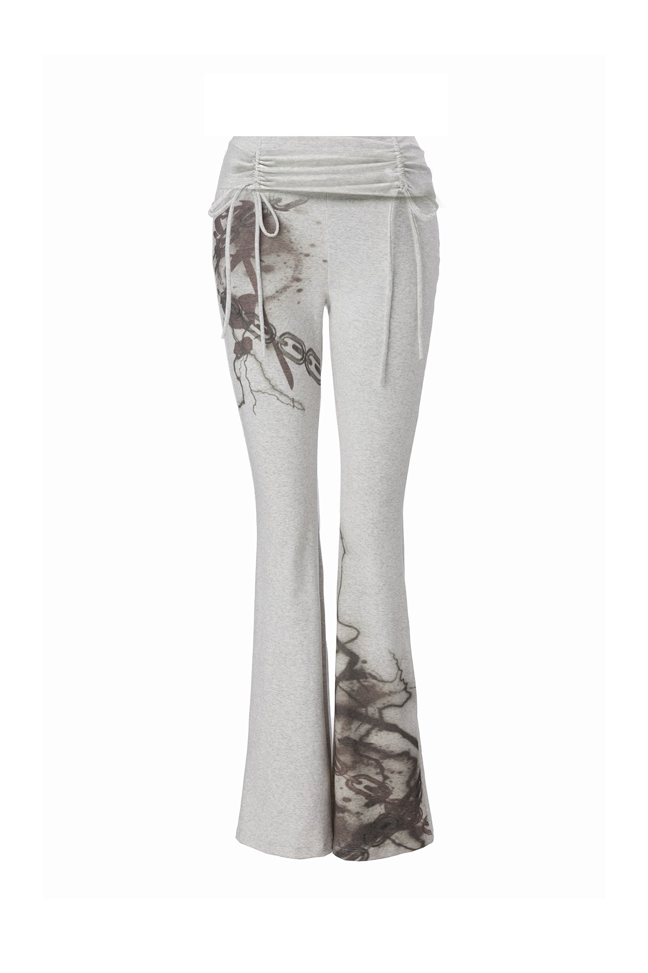 EMOHA Ruched Waist Flared Sweatpants